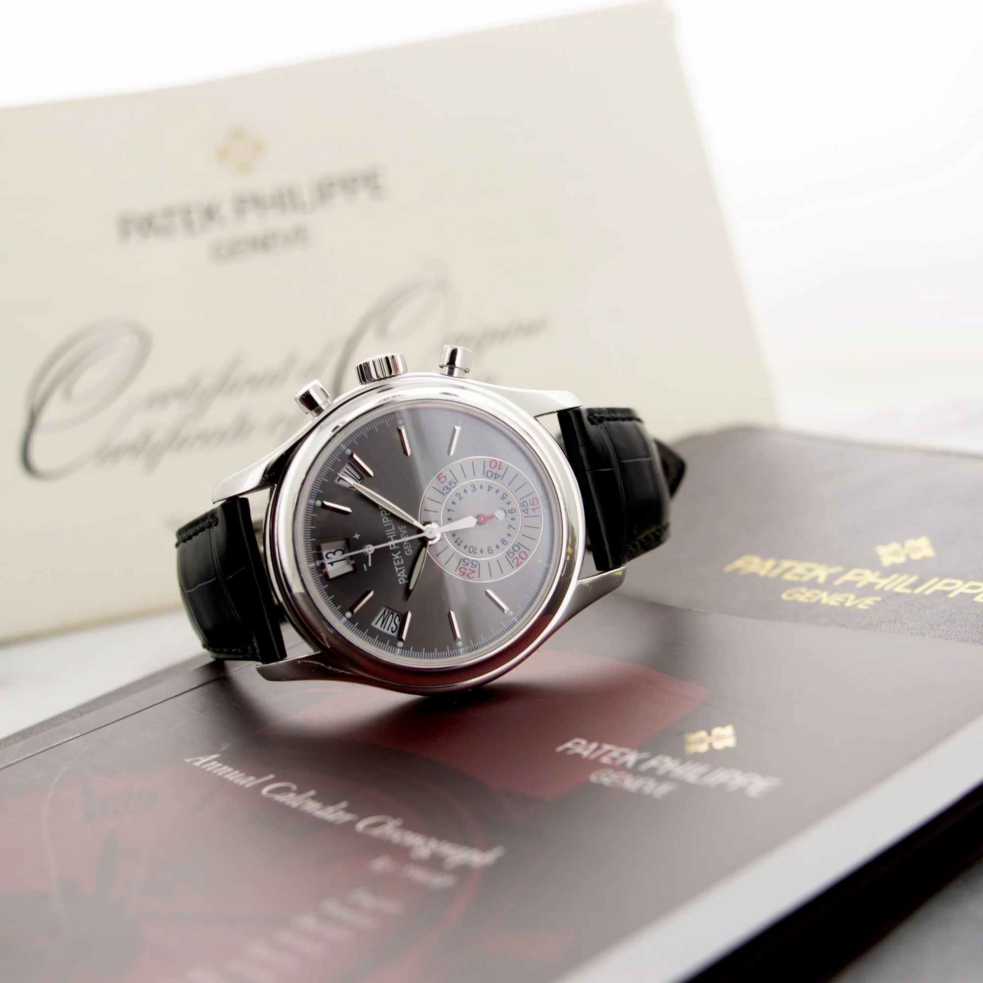 Patek Philippe Platinum Annual Calendar Chronograph Watch Ref. 5960 - Image 6