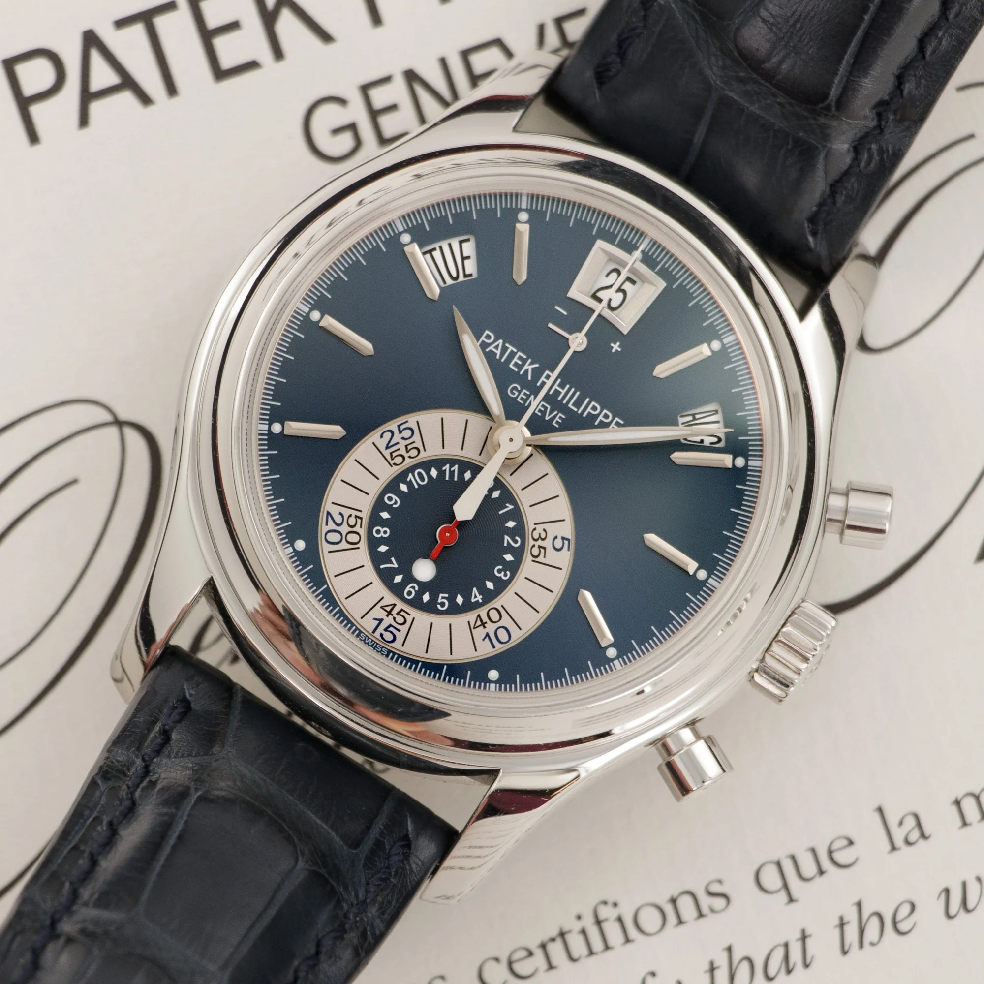 Patek Philippe Platinum Annual Calendar Chronograph Watch Ref. 5960 - Image 2