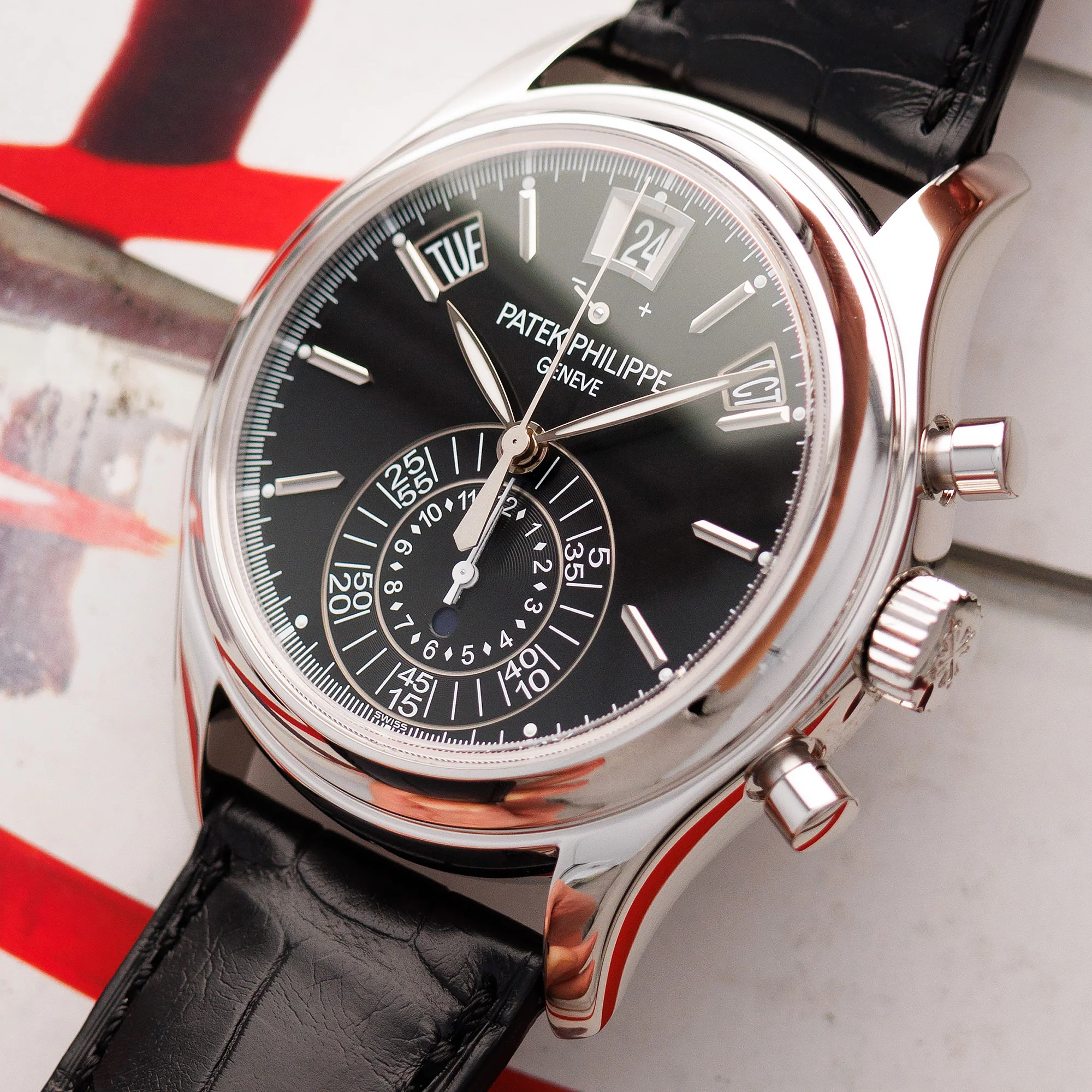 Patek Philippe Platinum Annual Calendar Chronograph Watch Ref. 5960 - Image 2