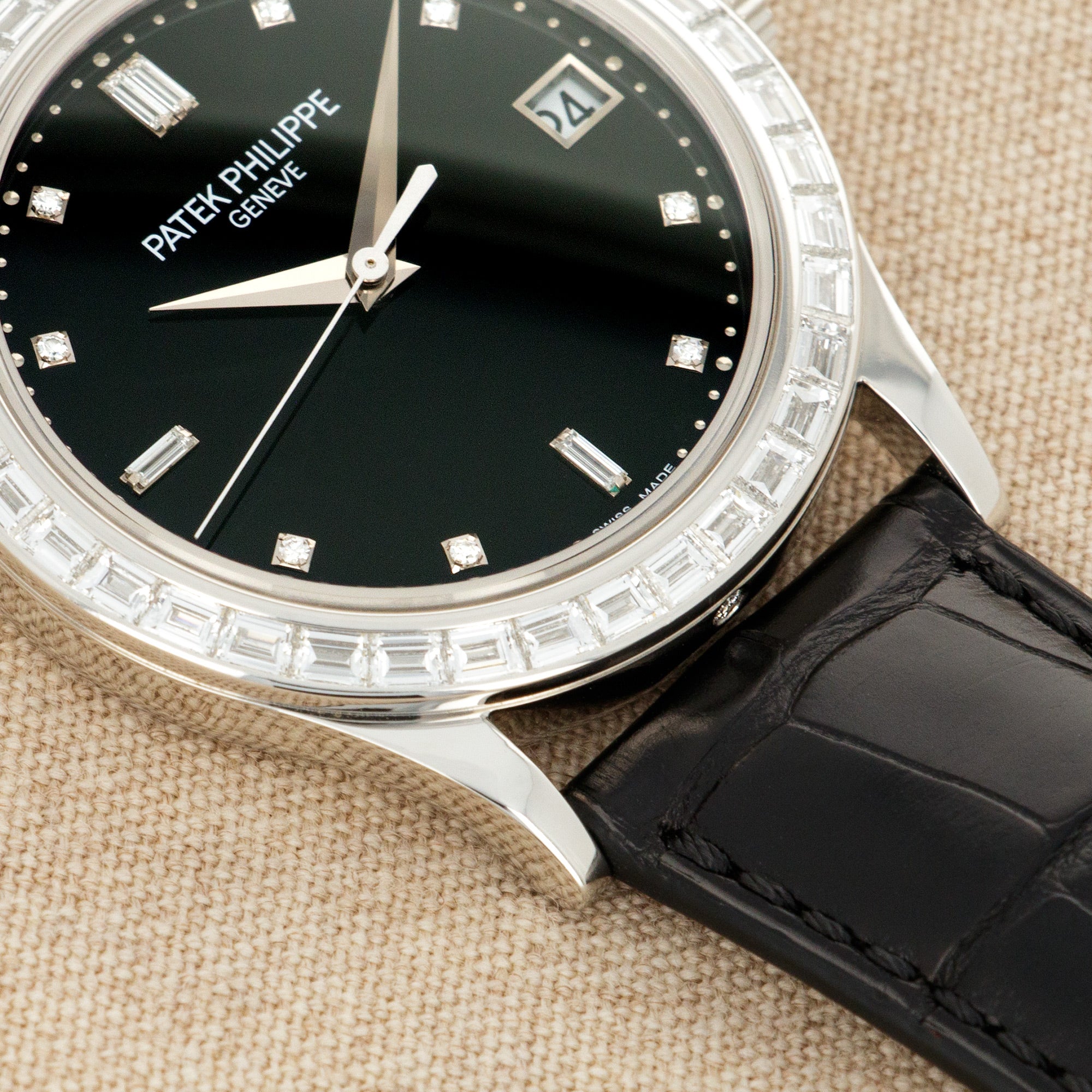 Patek Philippe Platinum Calatrava Watch Ref. 5298 with Baguette Diamonds - Image 3