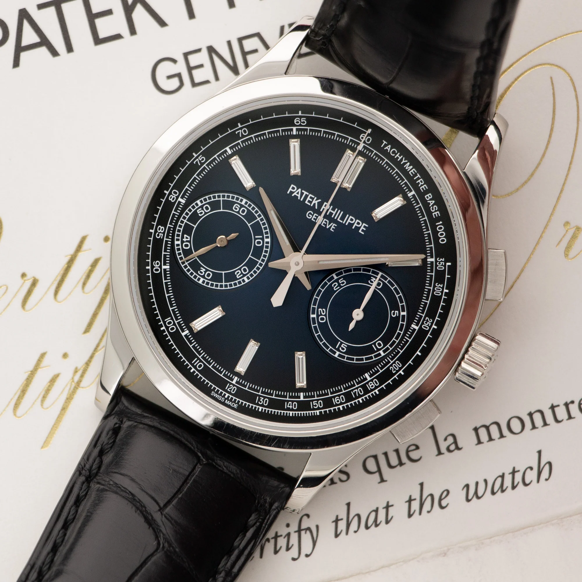Patek Philippe Platinum Chronograph Diamond Watch Ref. 5170 - Image 2