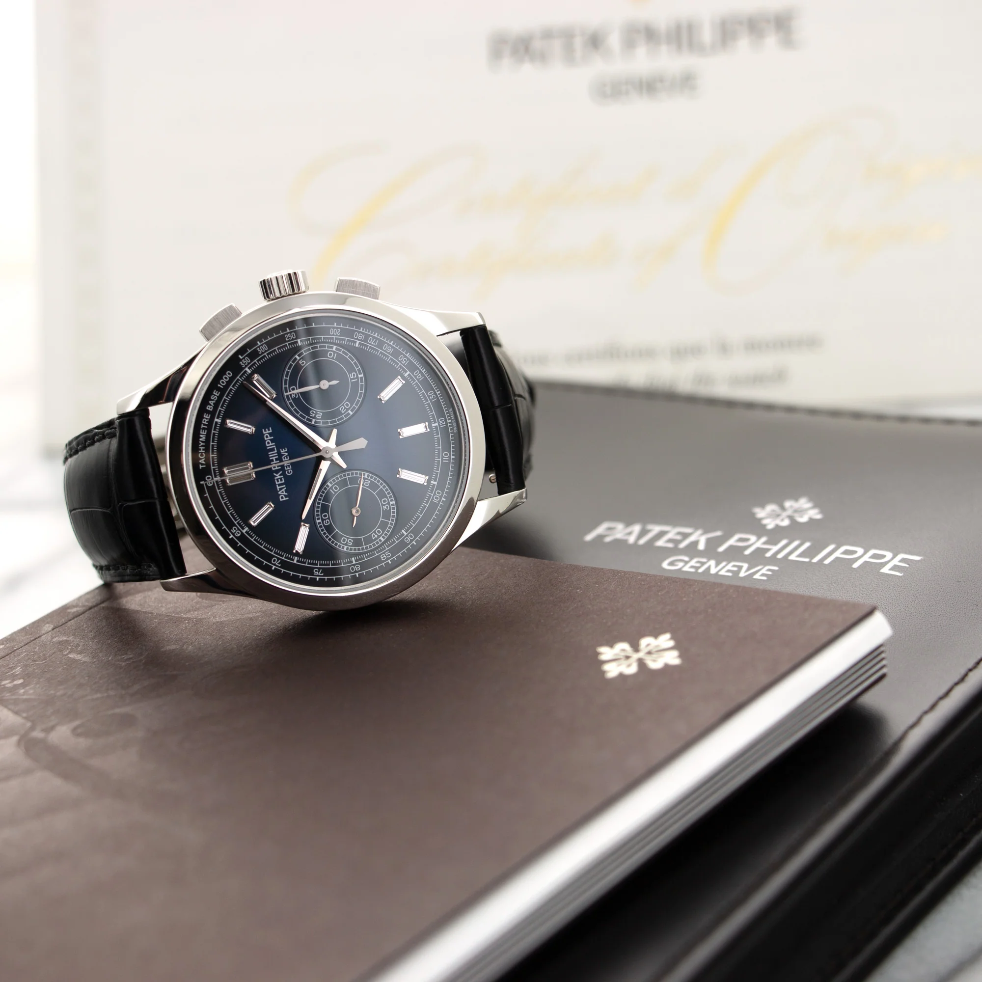 Patek Philippe Platinum Chronograph Diamond Watch Ref. 5170 - Image 6