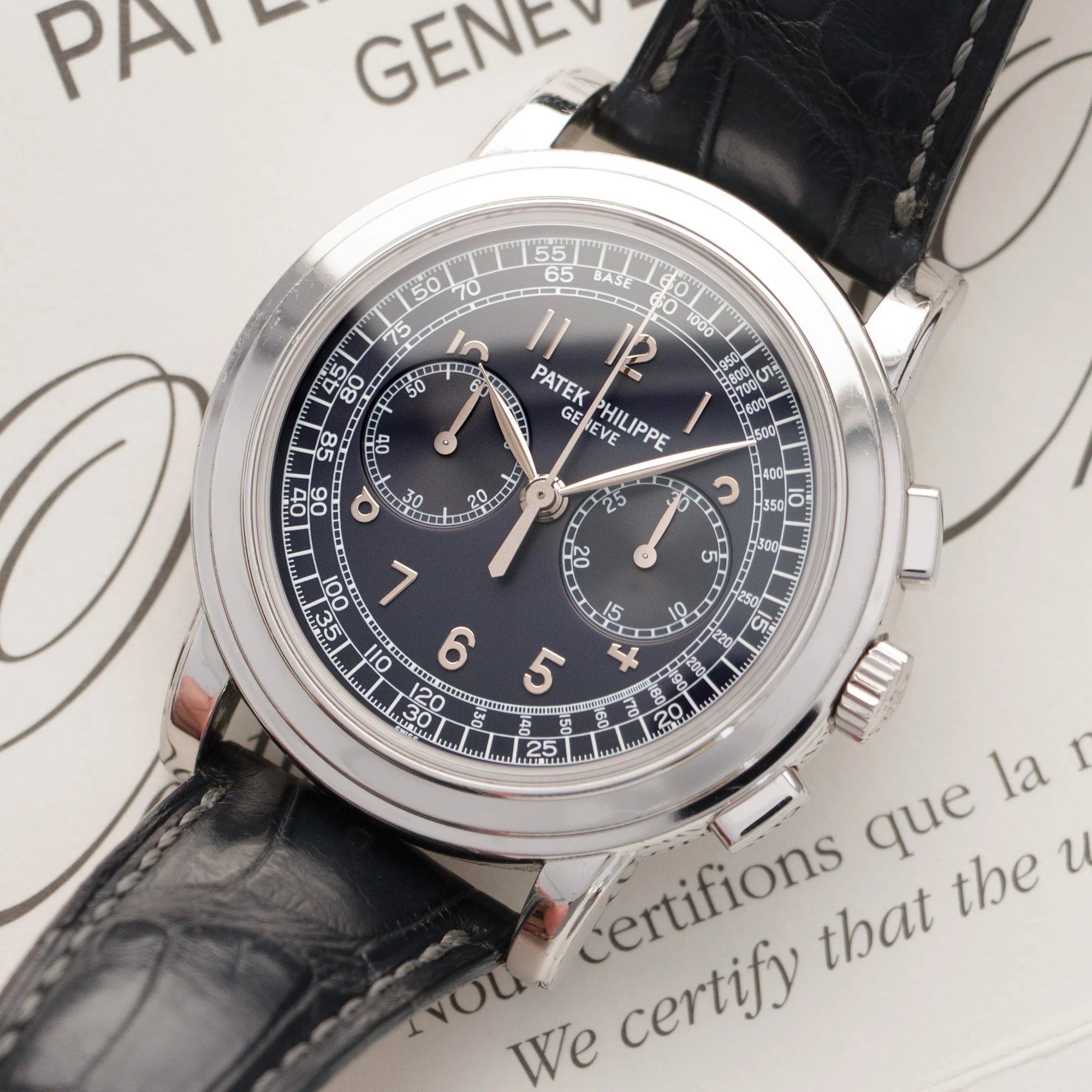 Patek Philippe Platinum Chronograph Watch Ref. 5070 - Image 2