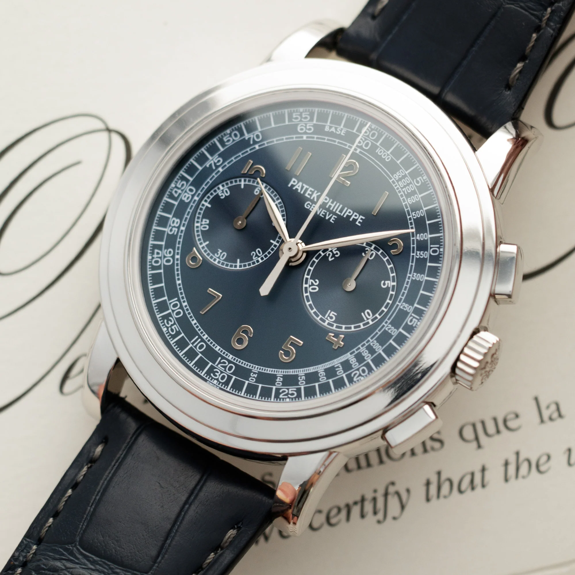 Patek Philippe Platinum Chronograph Watch Ref. 5070 - Image 2