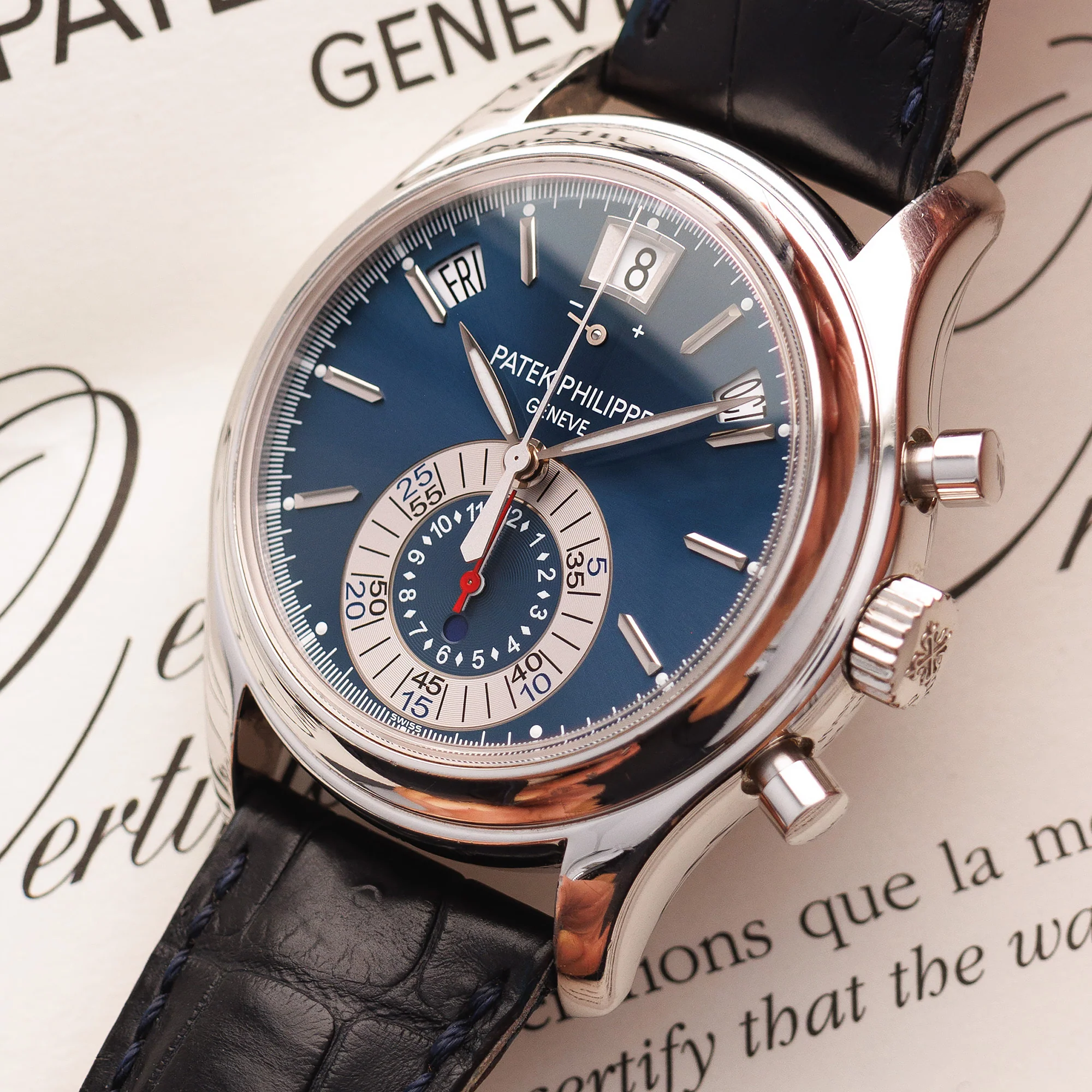 Patek Philippe Platinum Chronograph Watch Ref. 5960 with Box and Papers - Image 2