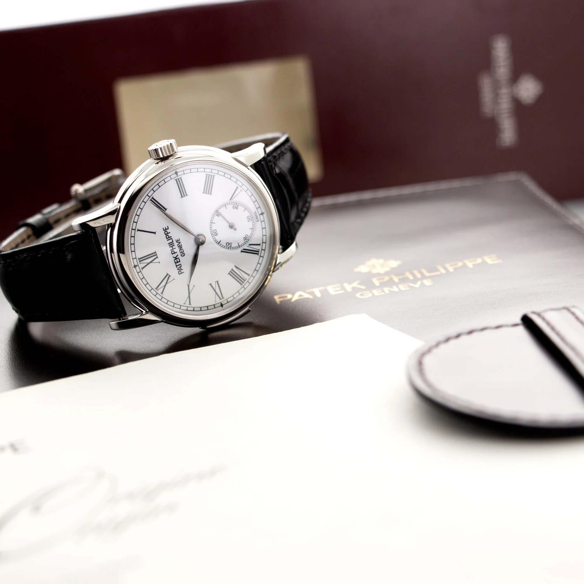 Patek Philippe Platinum Enamel Dial Minute Repeater Watch Ref. 5078 - Image 6