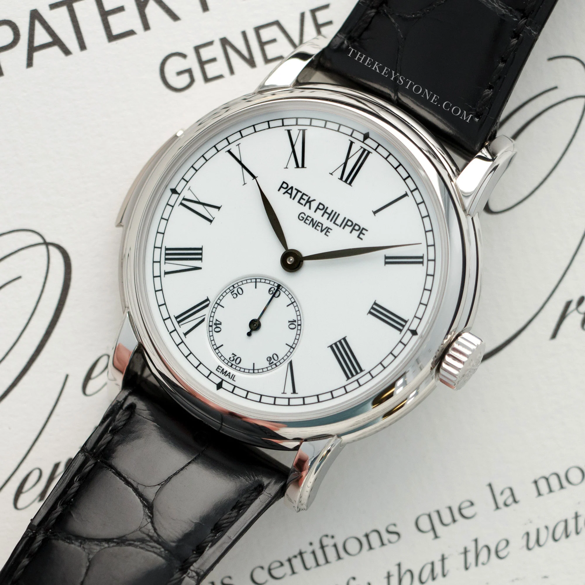 Patek Philippe Platinum Minute Repeater Enamel Dial Watch Ref. 5078 - Image 2