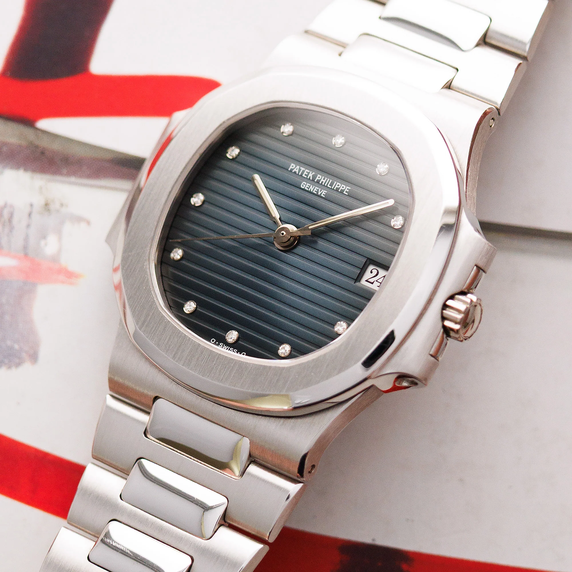 Patek Philippe Platinum Nautilus Watch Ref. 3800 with Original Box and Papers - Image 2
