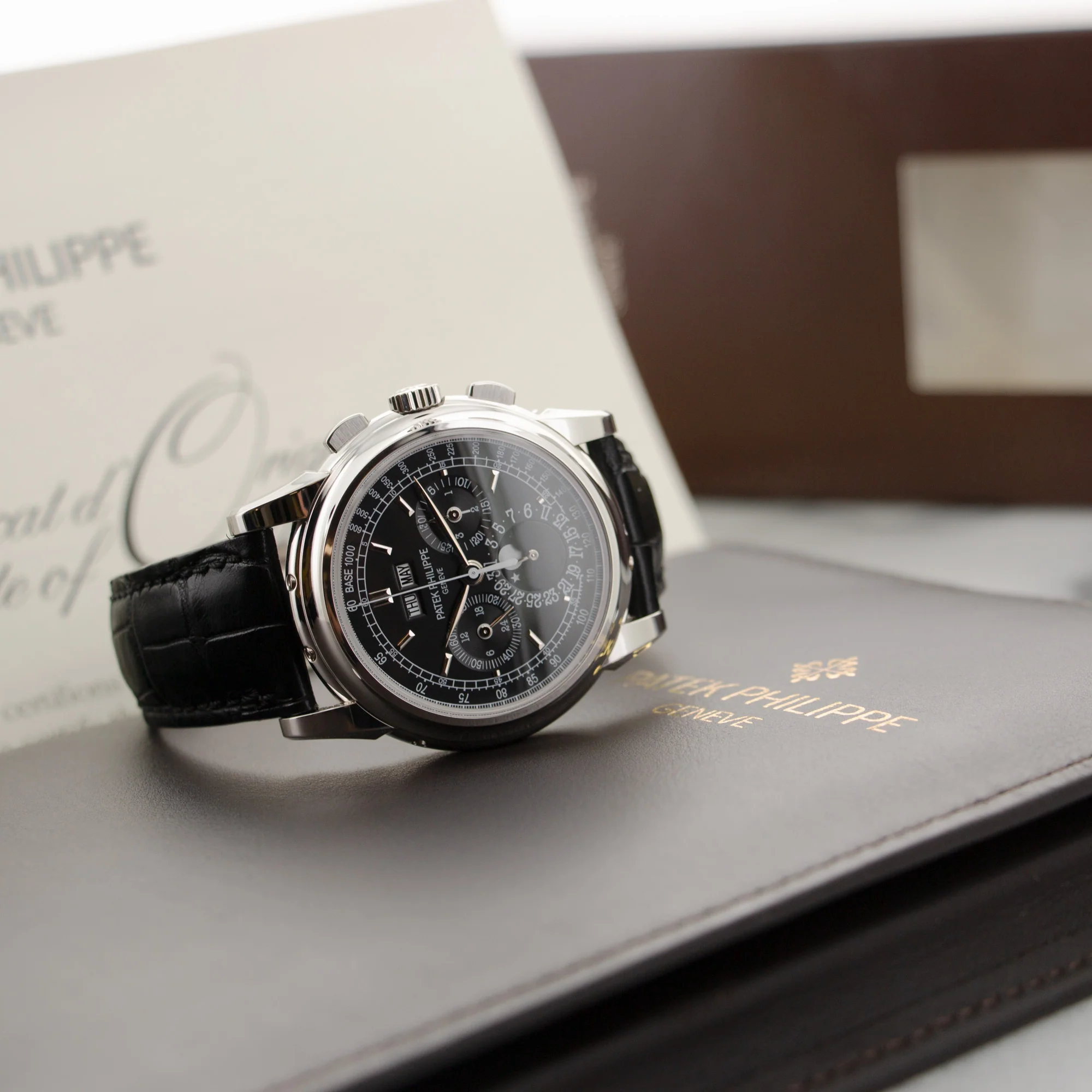 Patek Philippe Platinum Perpetual Calendar Chrono Watch Ref. 5970 - Image 5