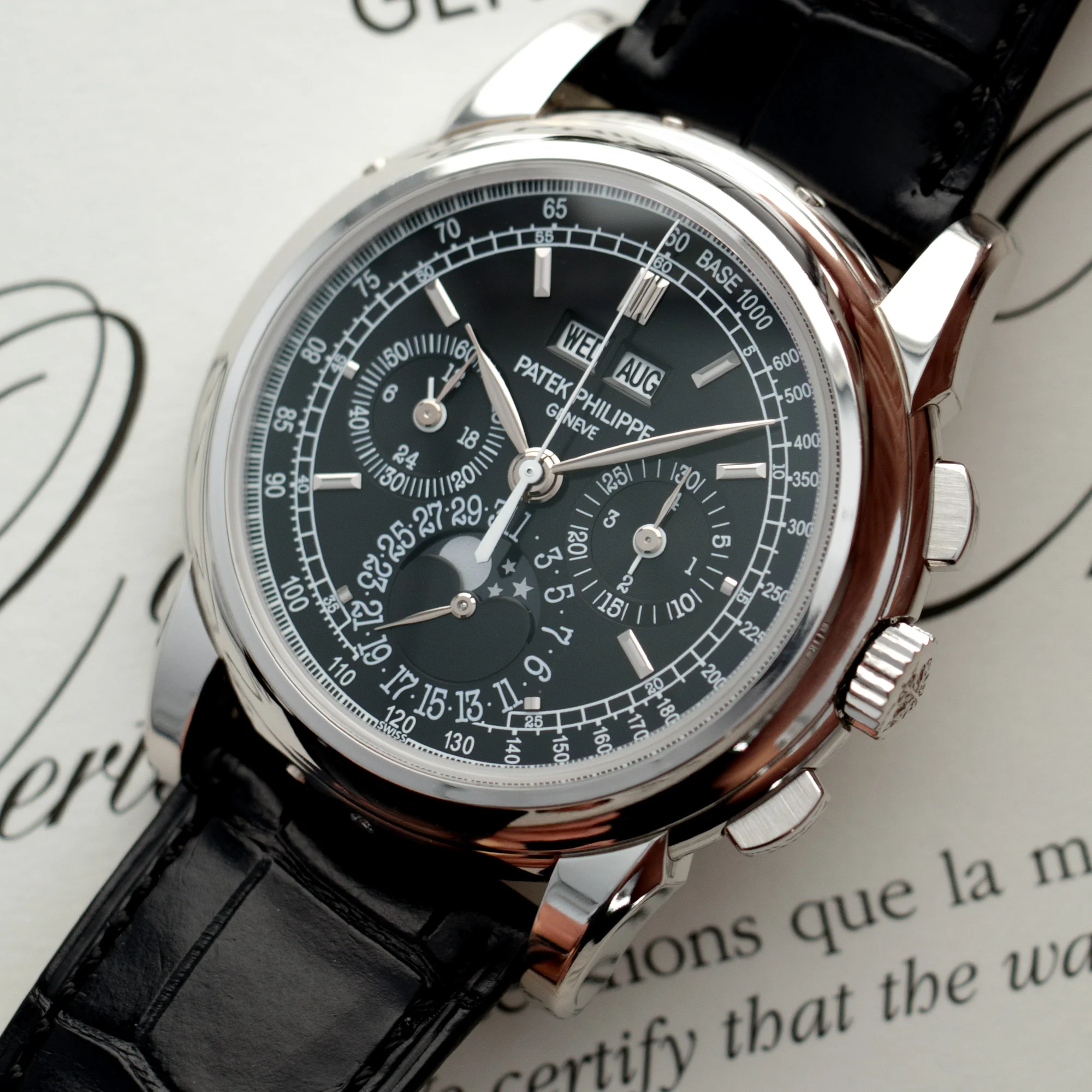 Patek Philippe Platinum Perpetual Calendar Chronograph Watch Ref. 5970 - Image 2
