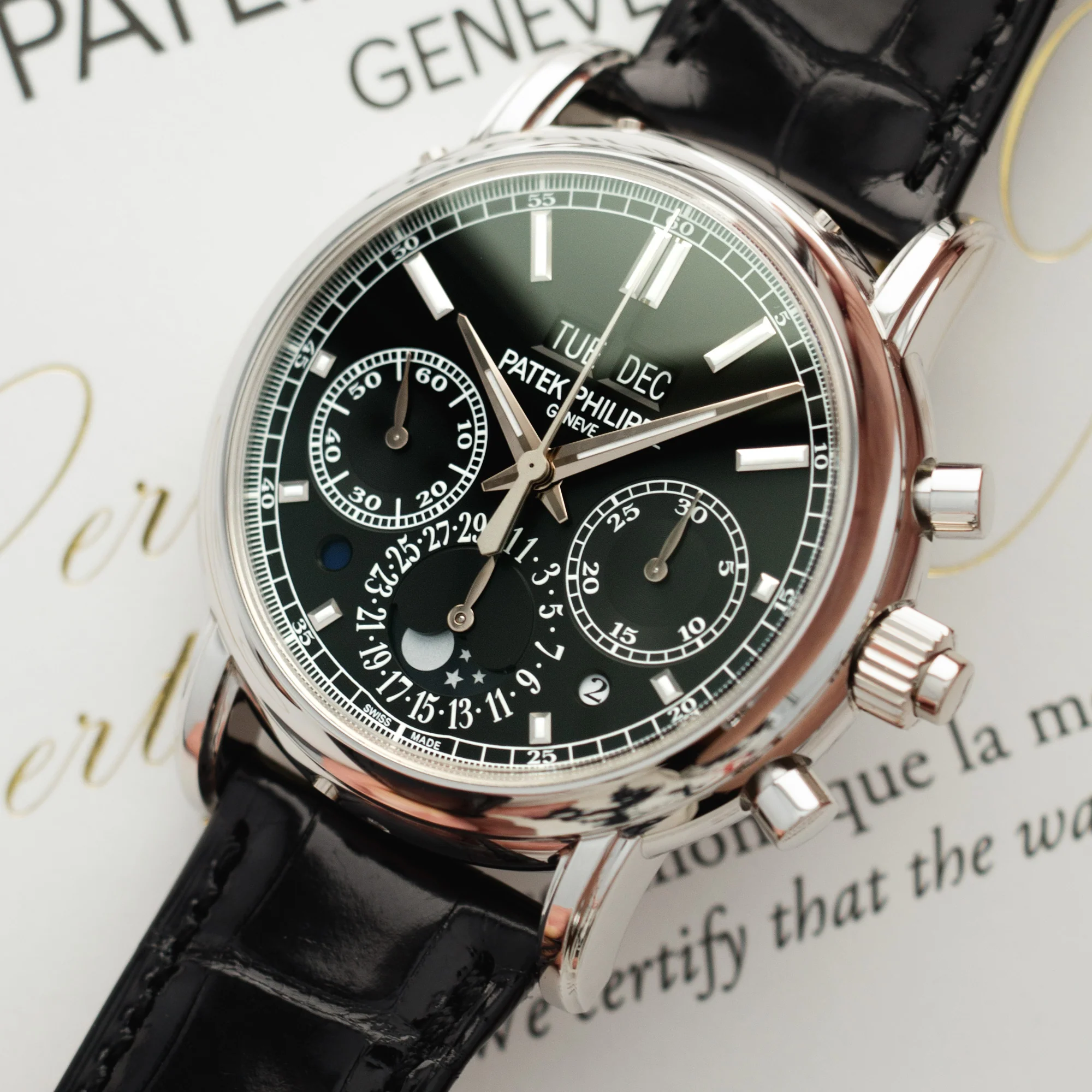 Patek Philippe Platinum Perpetual Calendar Split Seconds Chronograph Watch Ref. 5204P - Image 2