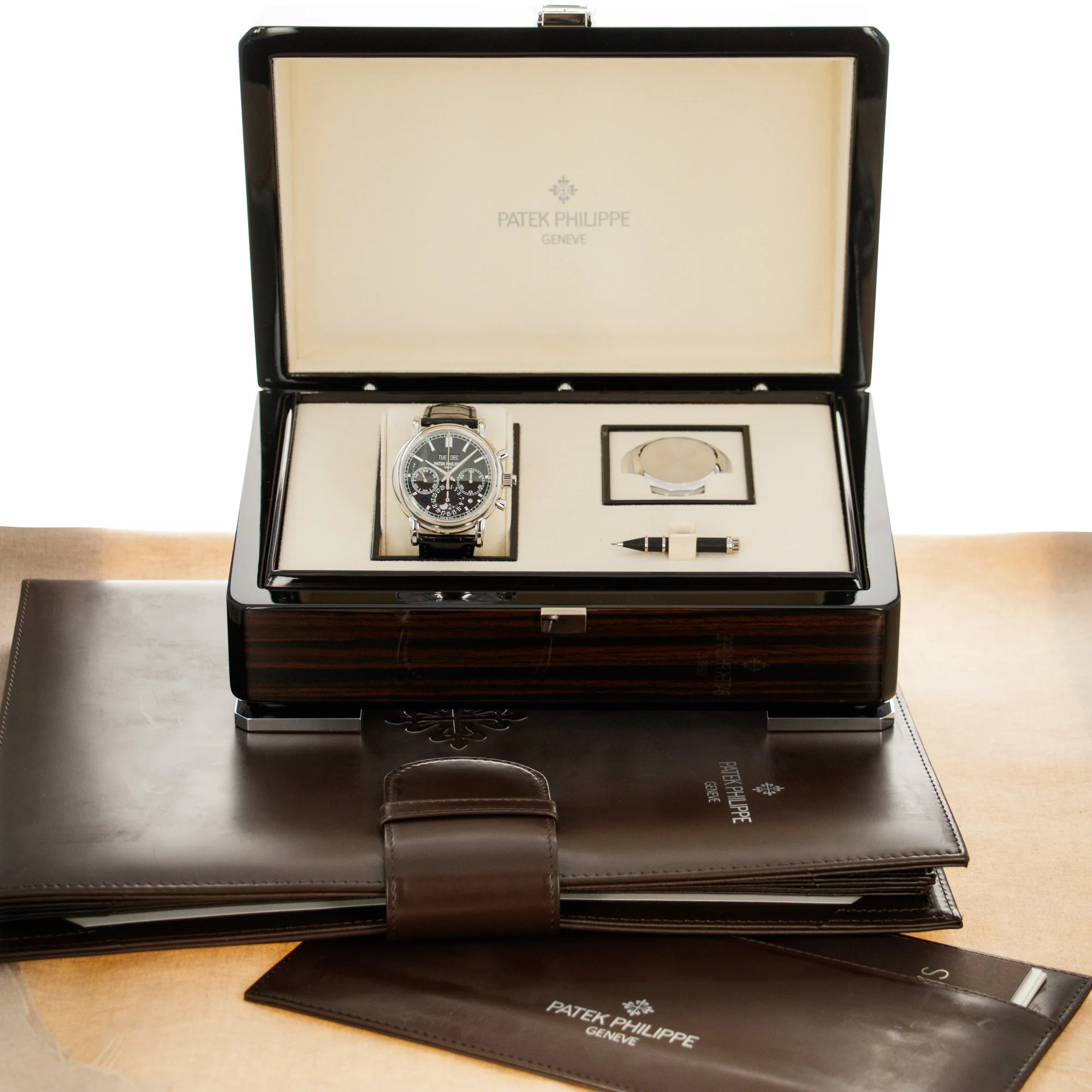 Patek Philippe Platinum Perpetual Calendar Split Seconds Chronograph Watch Ref. 5204P - Image 9