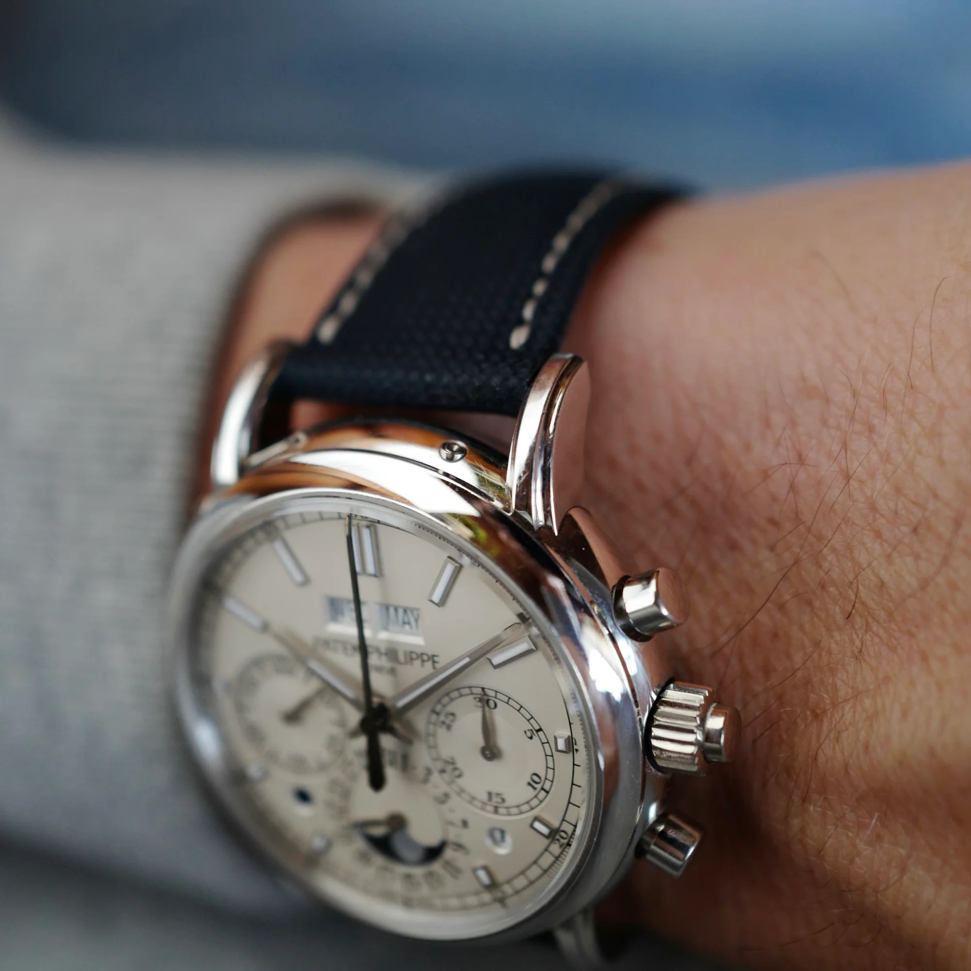 Patek Philippe Platinum Perpetual Calendar Split Seconds Watch Ref. 5204 - Image 7