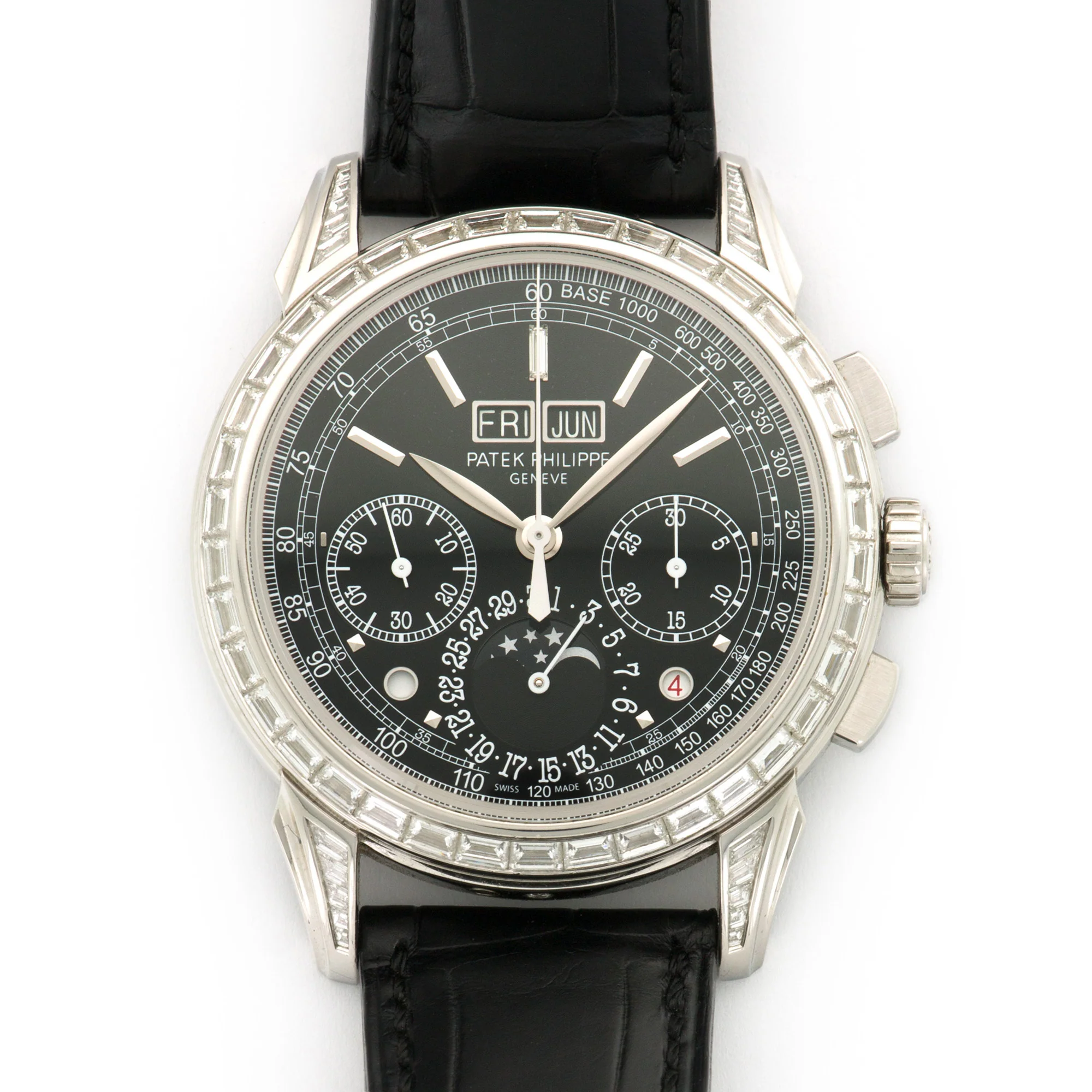 Patek Philippe Platinum Perpetual Diamond Chrono Watch Ref. 5271