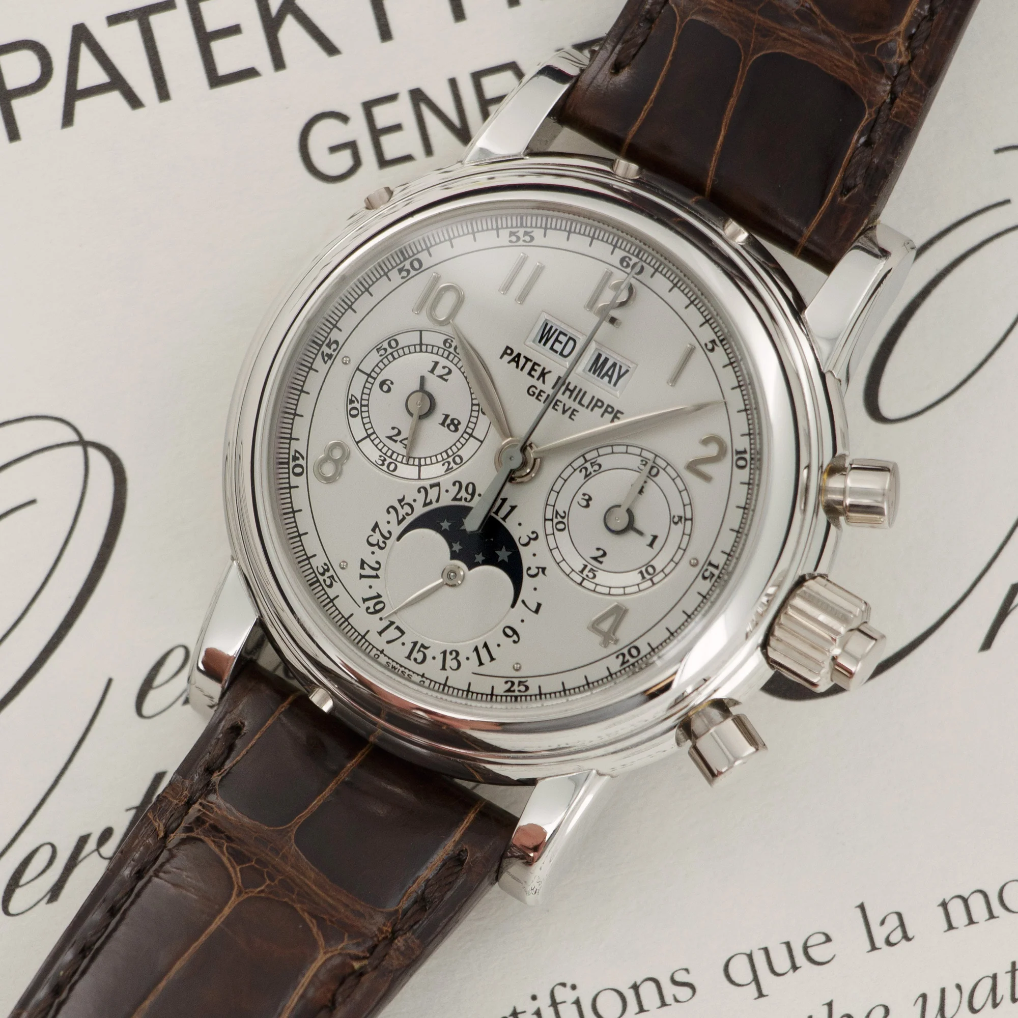 Patek Philippe Platinum Perpetual Split Seconds Chronograph Watch Ref. 5004 - Image 2