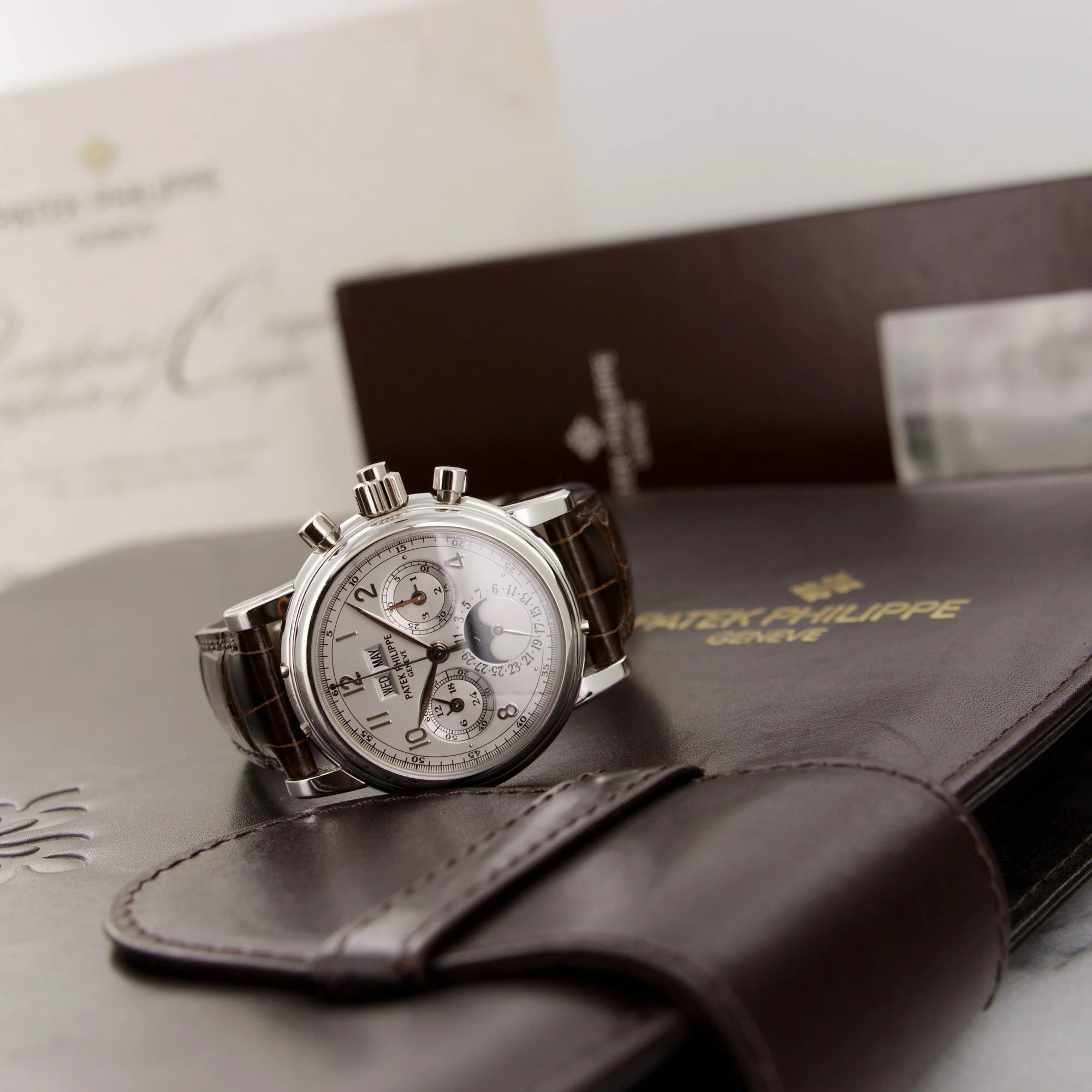 Patek Philippe Platinum Perpetual Split Seconds Chronograph Watch Ref. 5004 - Image 6