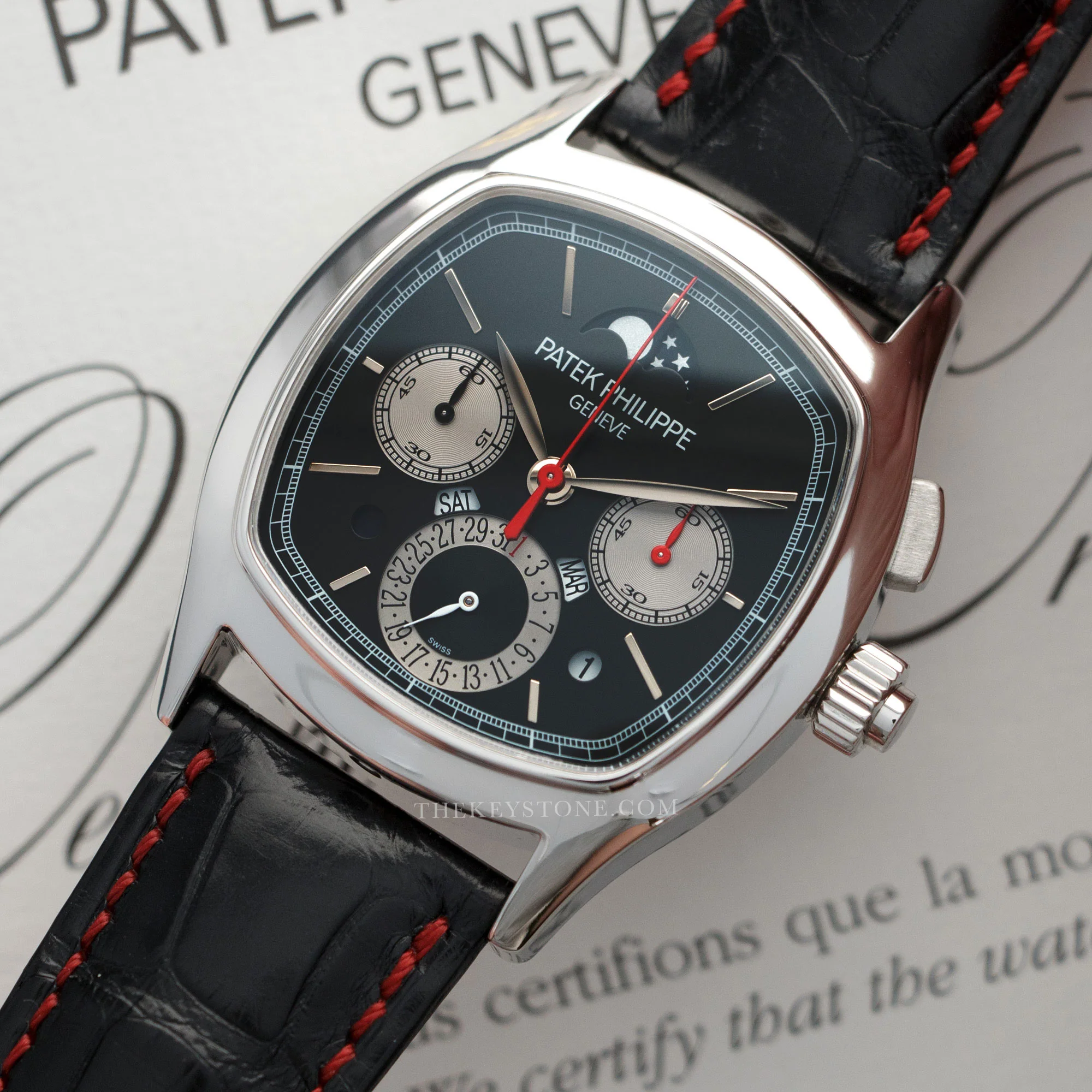 Patek Philippe Platinum Split Seconds Perpetual Monopoissor Chronograph Watch Ref. 5951 - Image 2