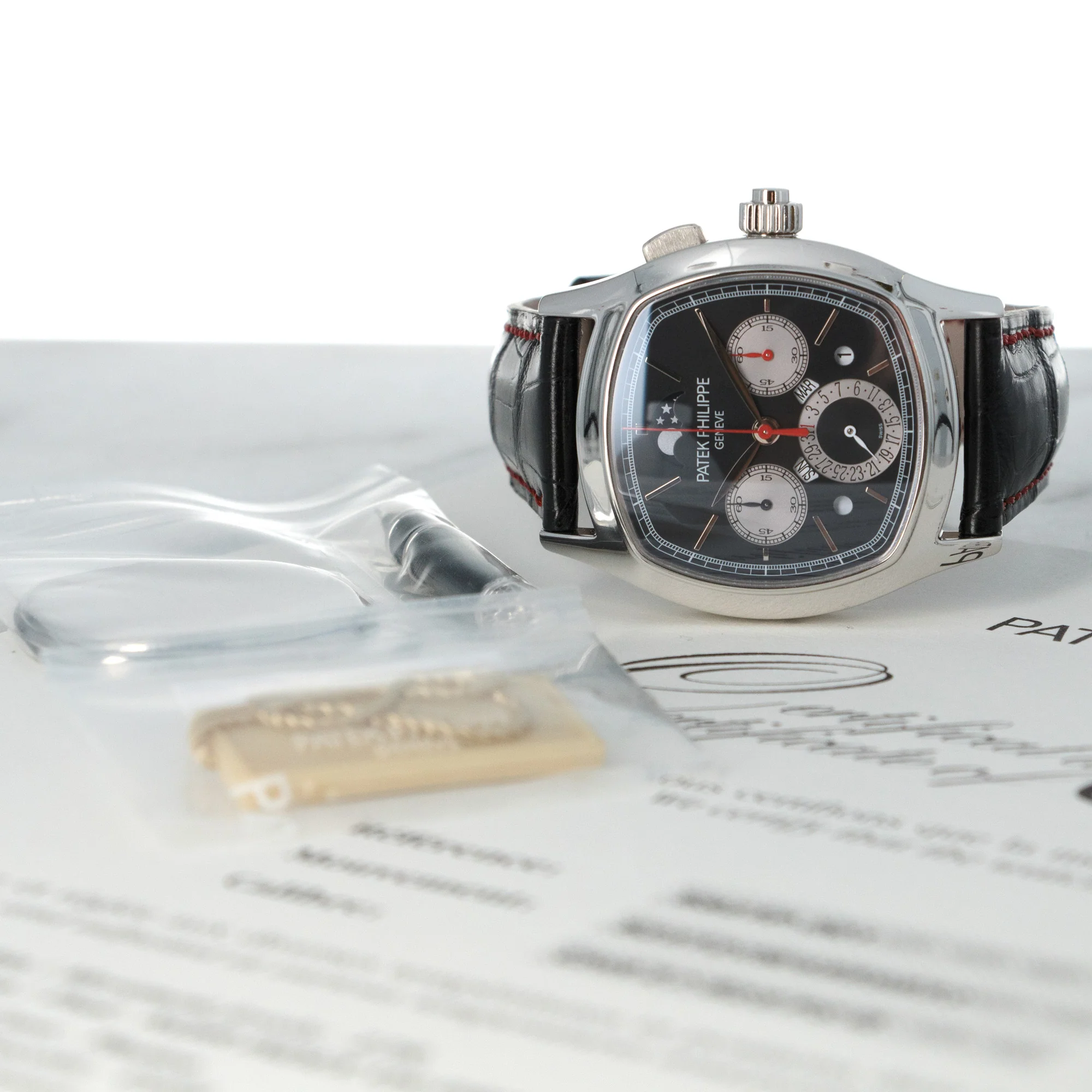 Patek Philippe Platinum Split Seconds Perpetual Monopoissor Chronograph Watch Ref. 5951 - Image 6