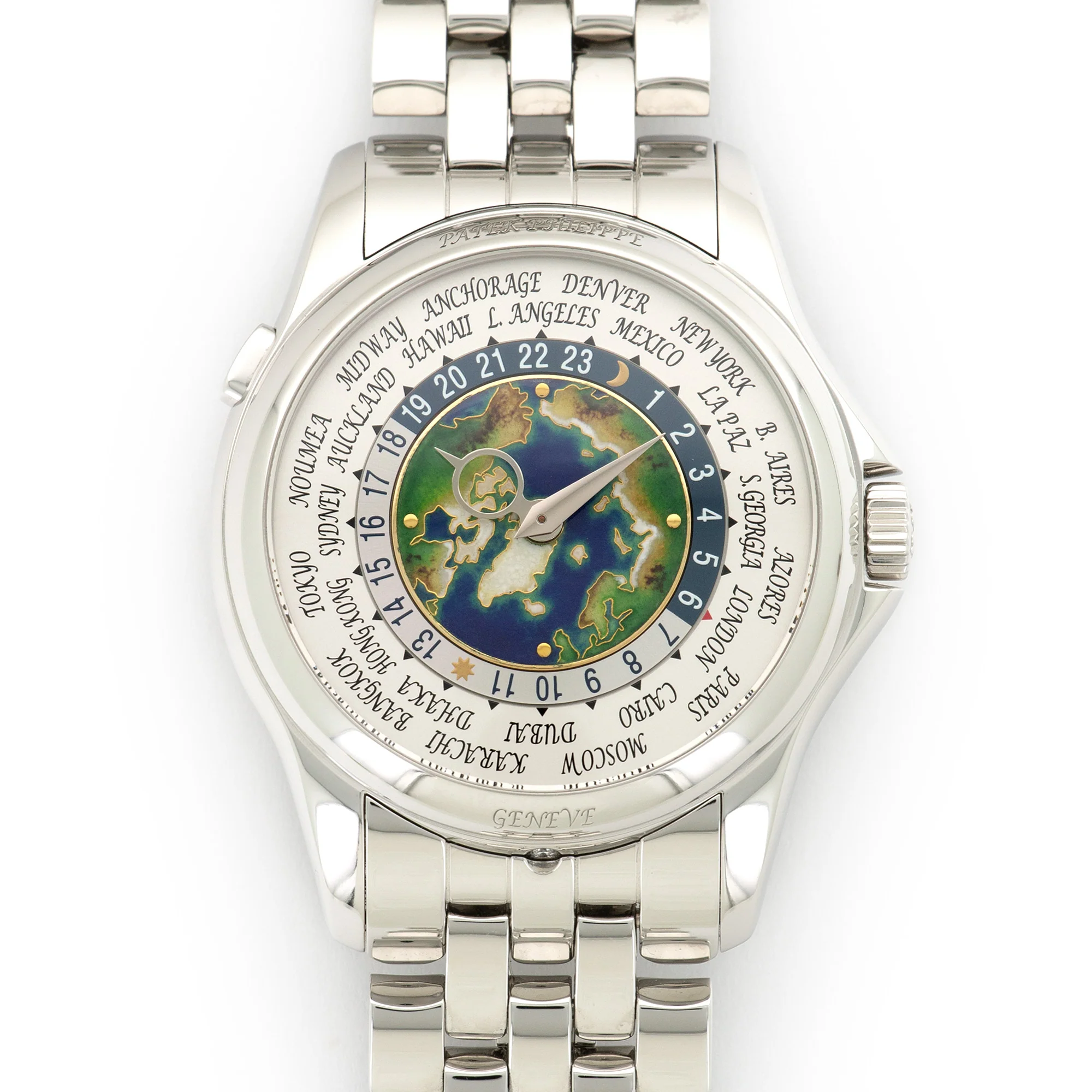 Patek Philippe Platinum World Time Cloisonne Watch Ref. 5131