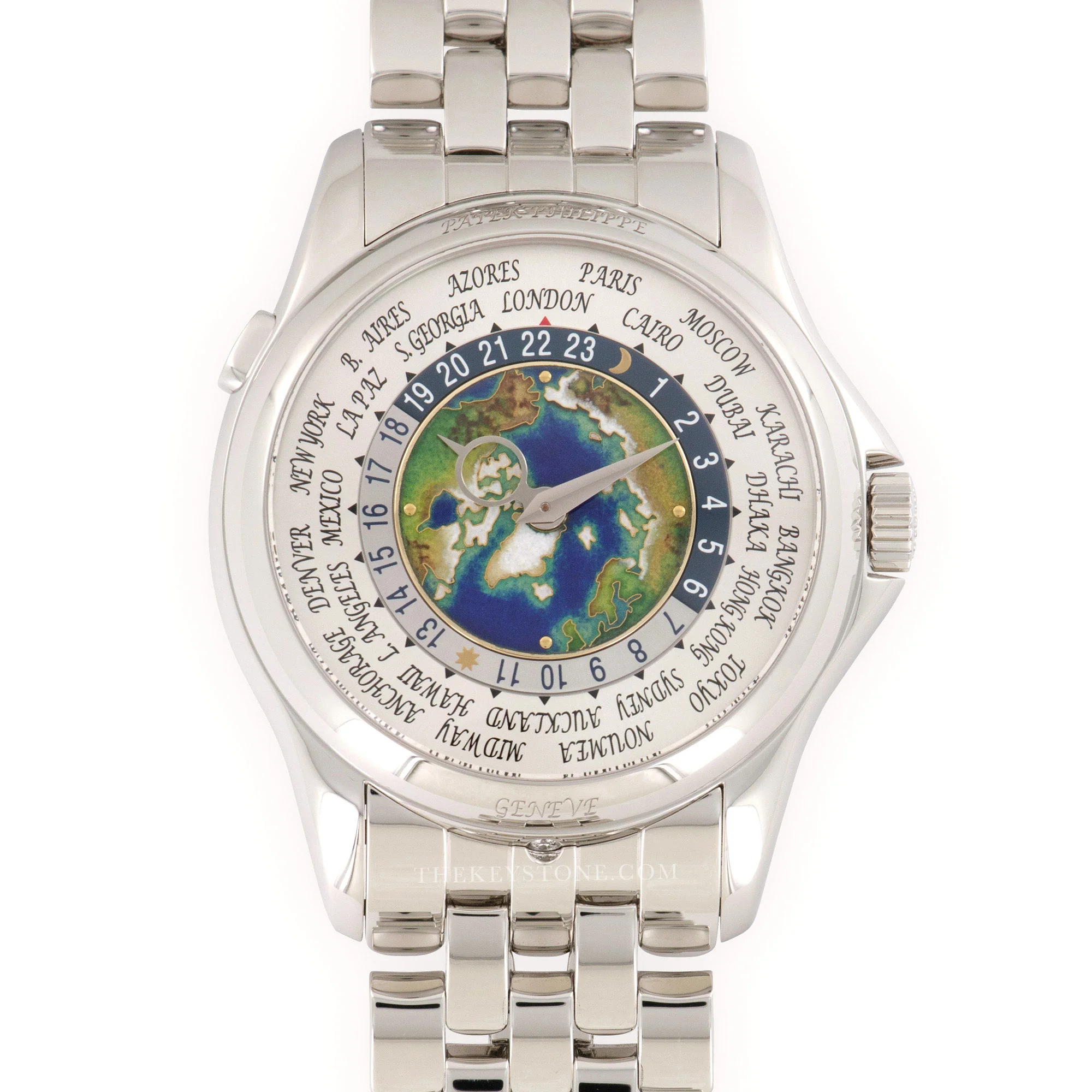 Patek Philippe Platinum World Time Cloisonne Watch Ref. 5131