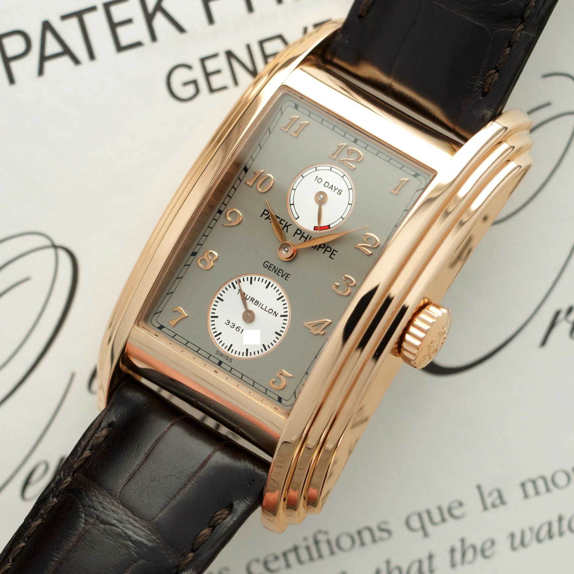Patek Philippe Rose Gold 10-Day Tourbillon Watch, Ref. 5101 - Image 2