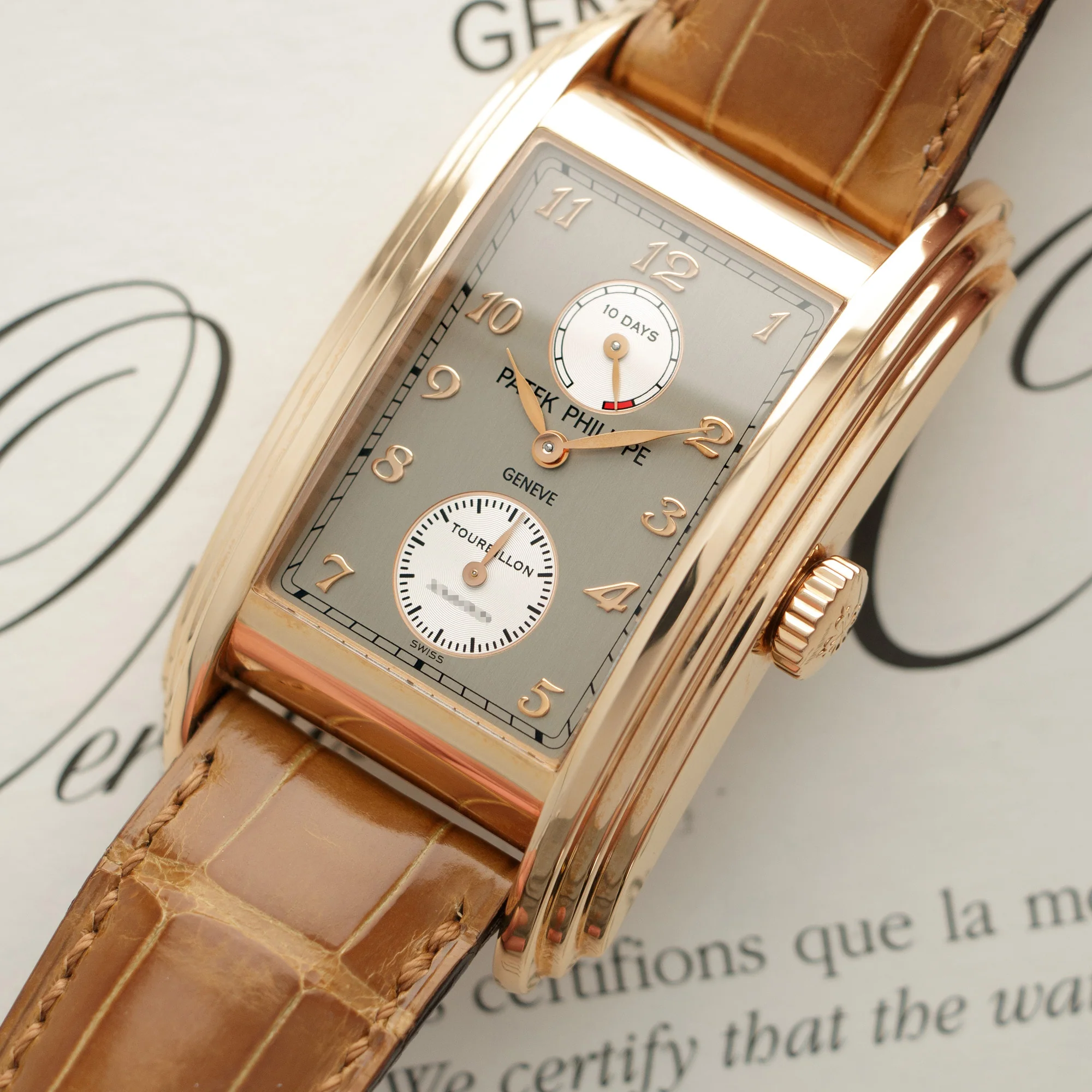 Patek Philippe Rose Gold 10-Day Tourbillon Watch Ref. 5101 - Image 2