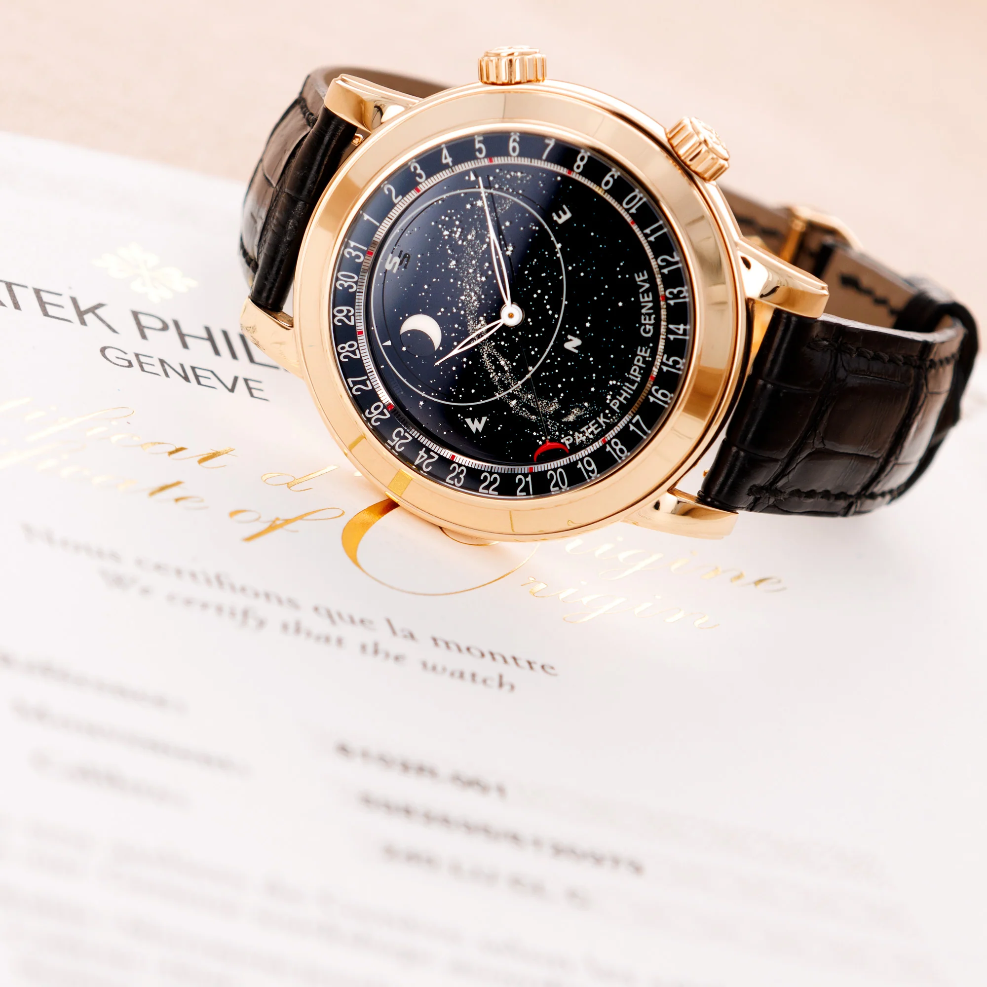 Patek Philippe Rose Gold Celestial Watch Ref. 6102 - Image 5