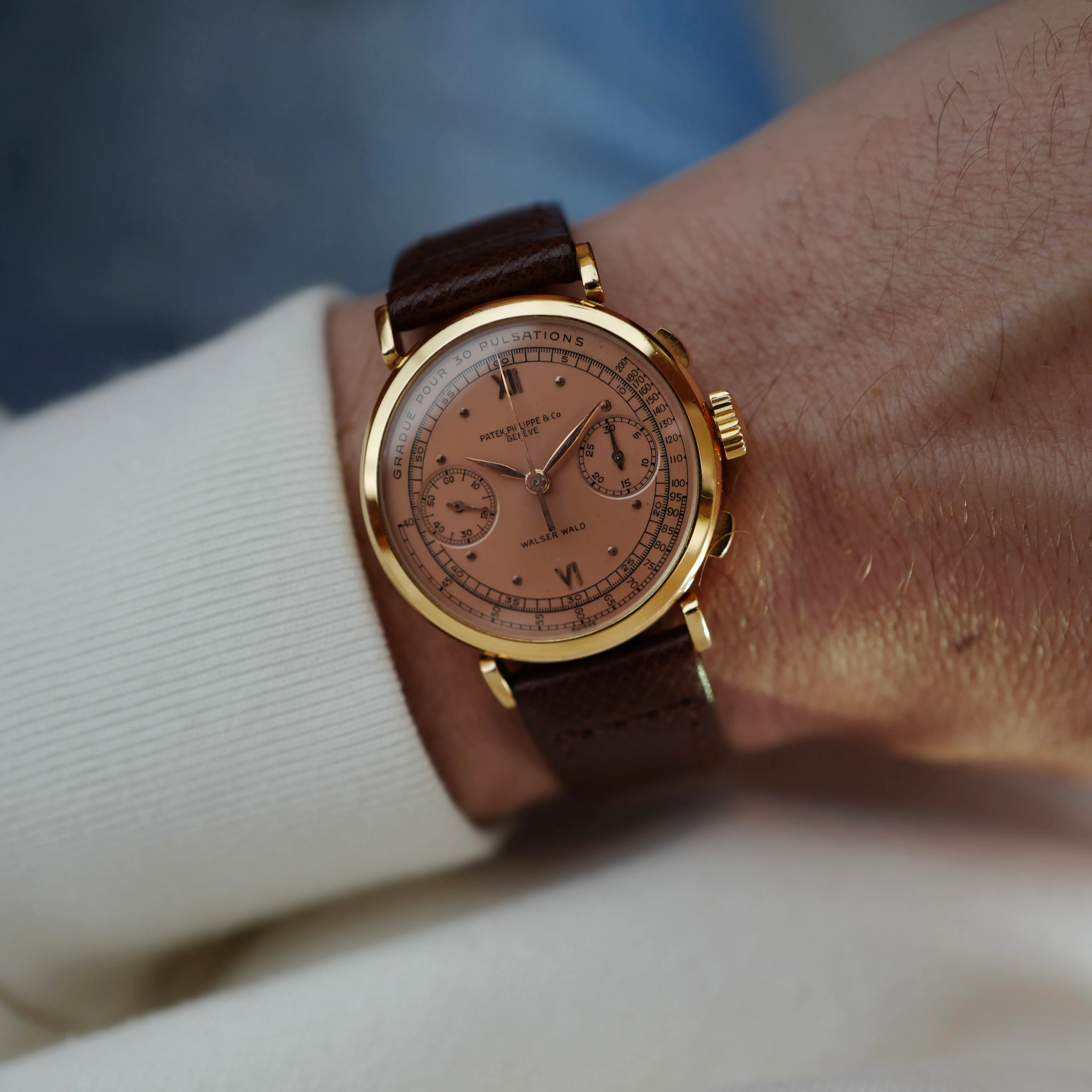 Patek Philippe Rose Gold Fagiolino Chronograph Ref. 591 retailed by Walser Wald (Private Sale) - Image 3