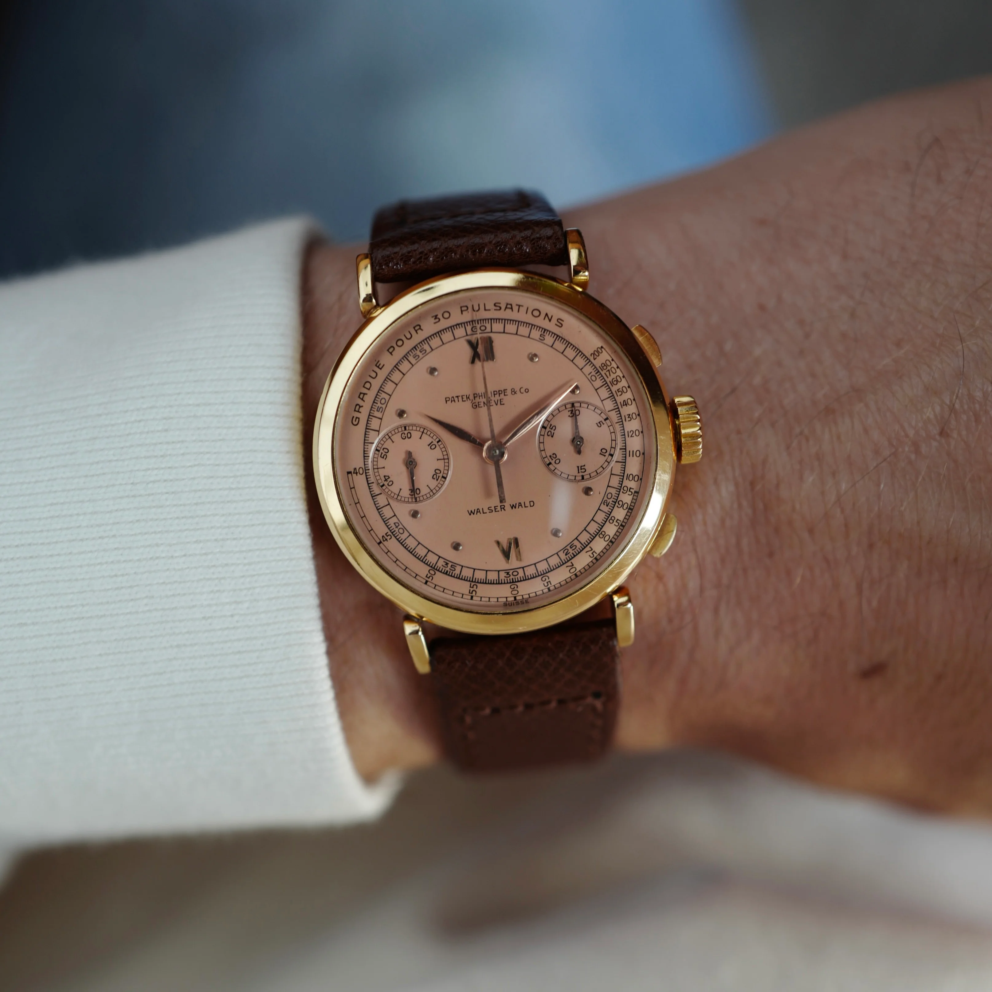 Patek Philippe Rose Gold Fagiolino Chronograph Ref. 591 retailed by Walser Wald (Private Sale) - Image 4
