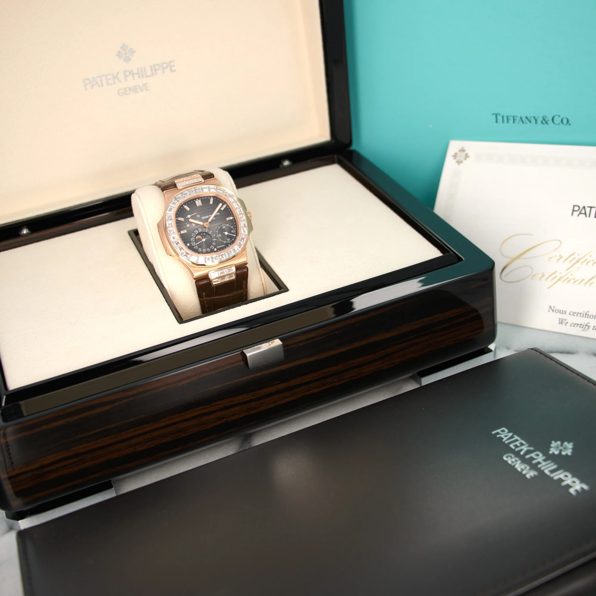 Patek Philippe Rose Gold Nautilus Diamond Watch Ref. 5724, Retailed by Tiffany & Co. - Image 6