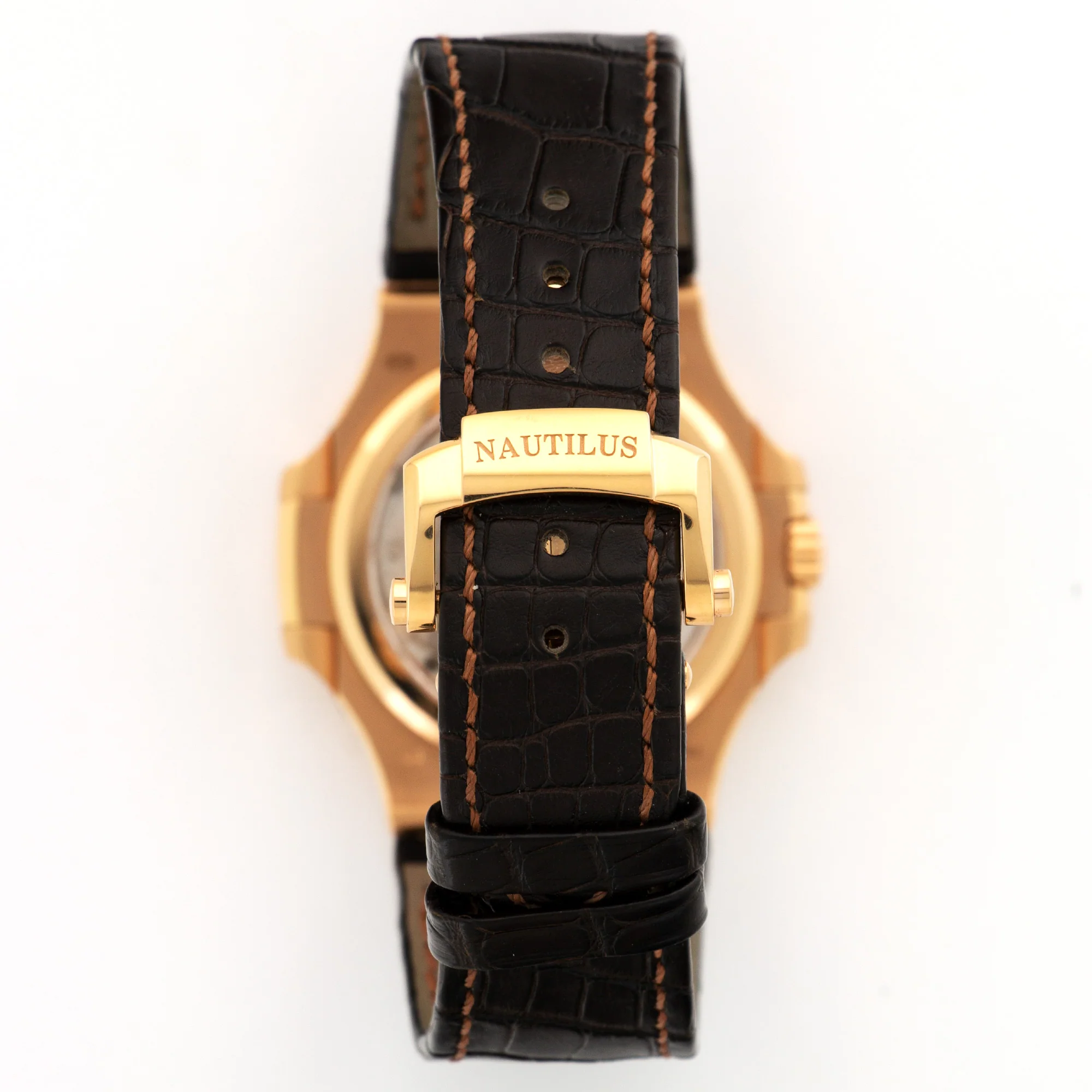 Patek Philippe Rose Gold Nautilus Moonphase Watch Ref. 5712 - Image 4