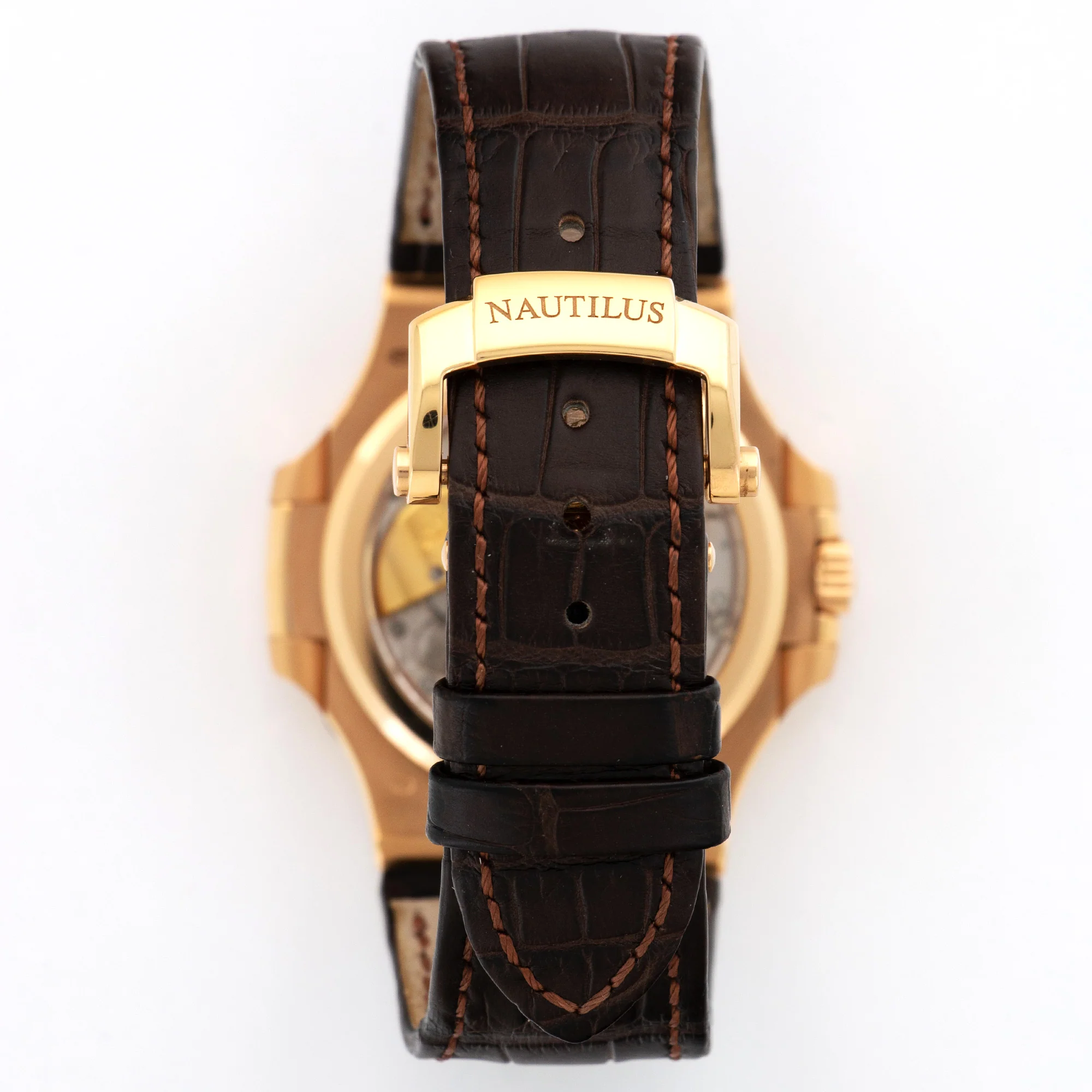 Patek Philippe Rose Gold Nautilus Moonphase Watch Ref. 5712 - Image 4