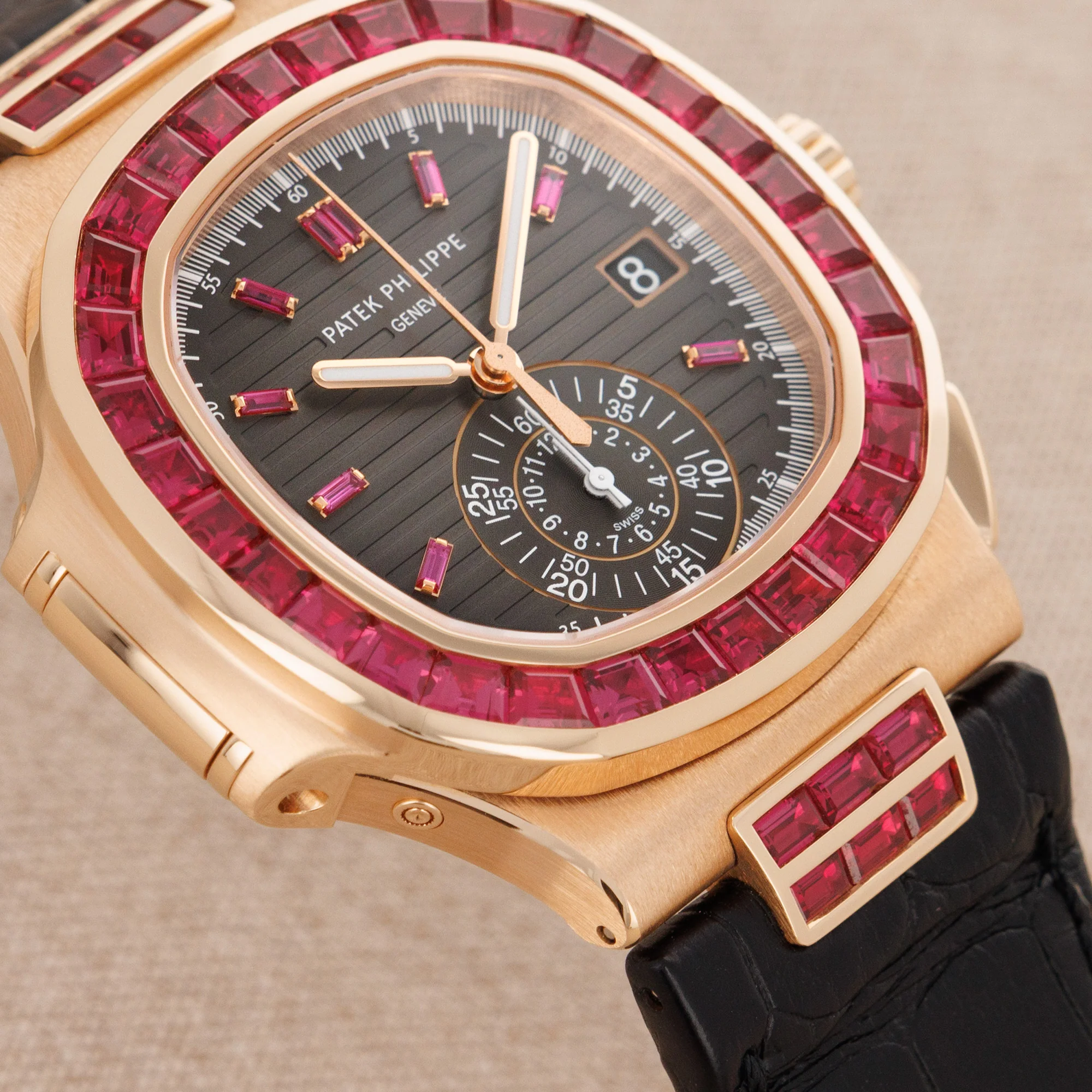 Patek Philippe Rose Gold Nautilus Ruby Watch Ref. 5980 - Image 4