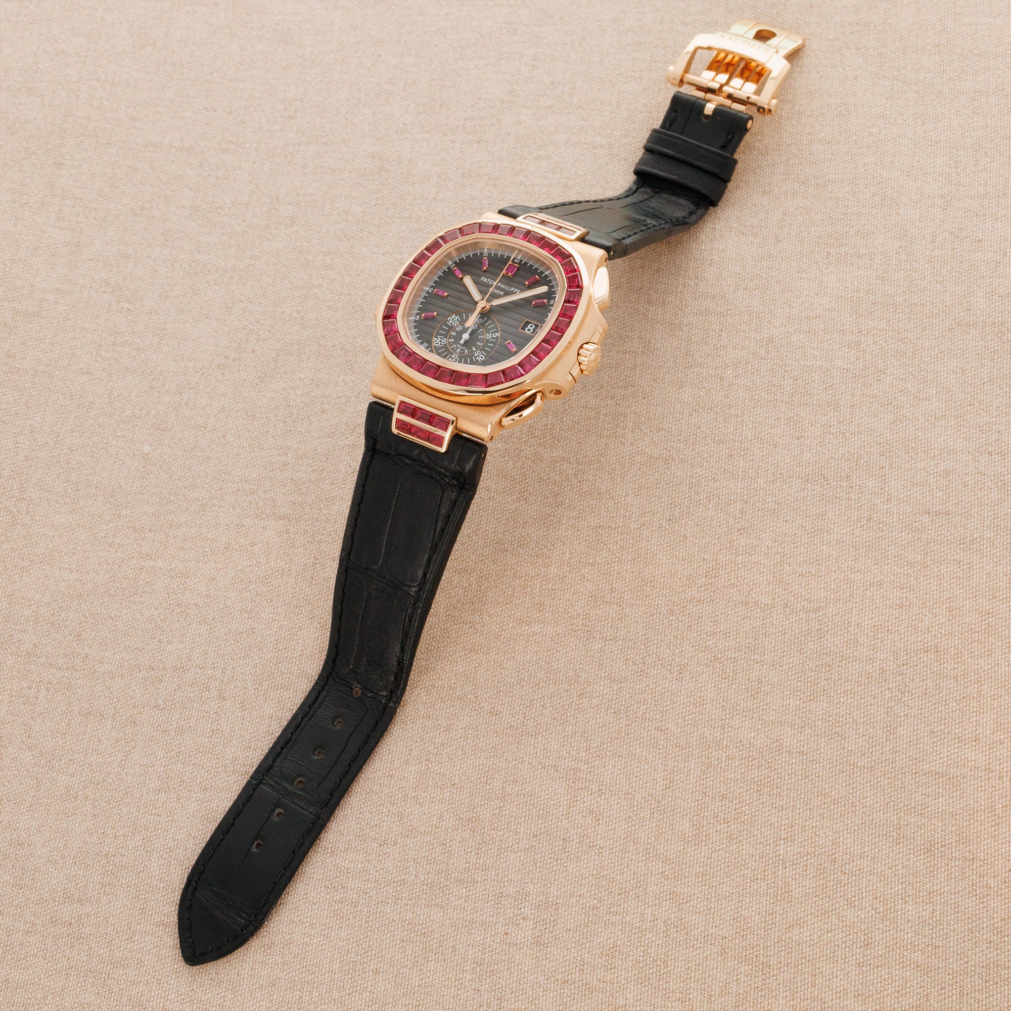 Patek Philippe Rose Gold Nautilus Ruby Watch Ref. 5980 - Image 5