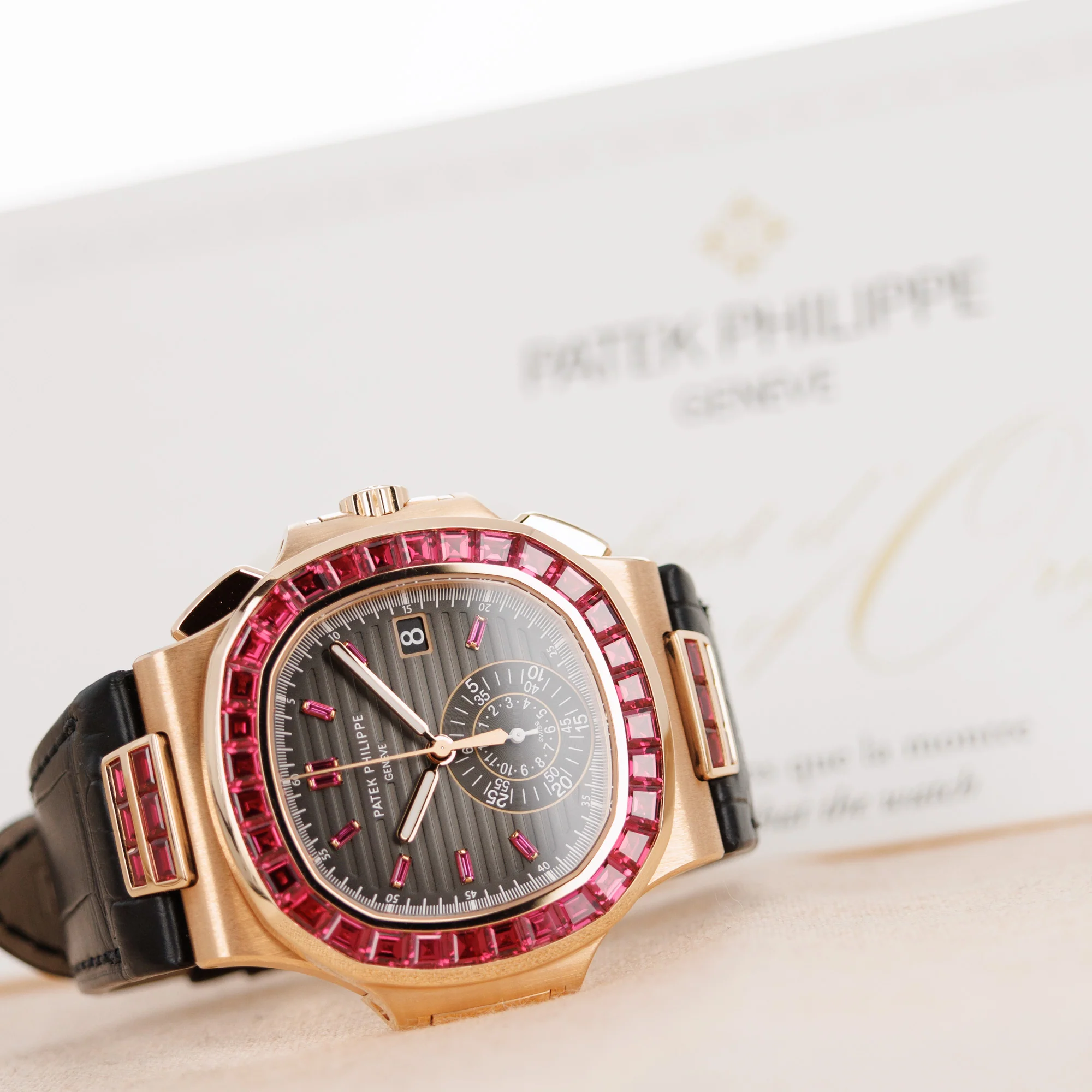 Patek Philippe Rose Gold Nautilus Ruby Watch Ref. 5980 - Image 6
