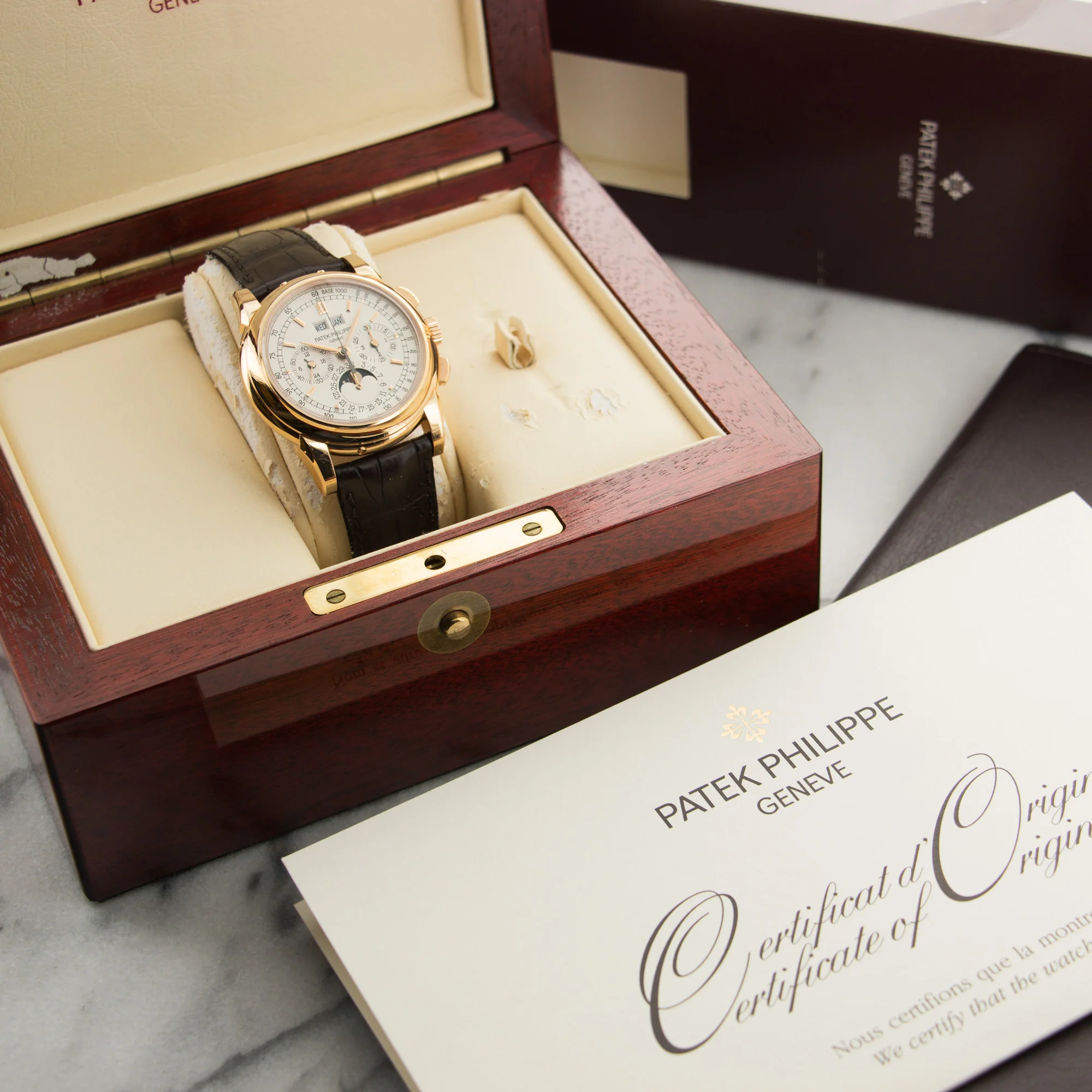 Patek Philippe Rose Gold Perpetual Calendar Chrono Watch Ref. 5970 - Image 6