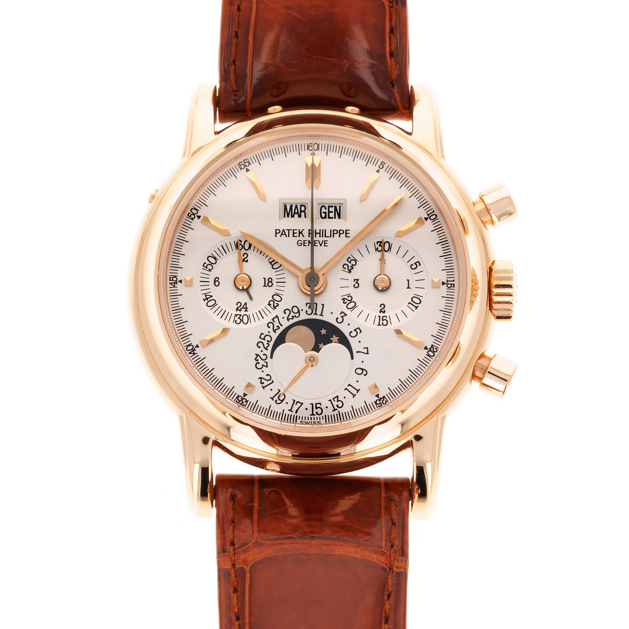 Patek Philippe Rose Gold Perpetual Calendar Chronograph Ref. 3970