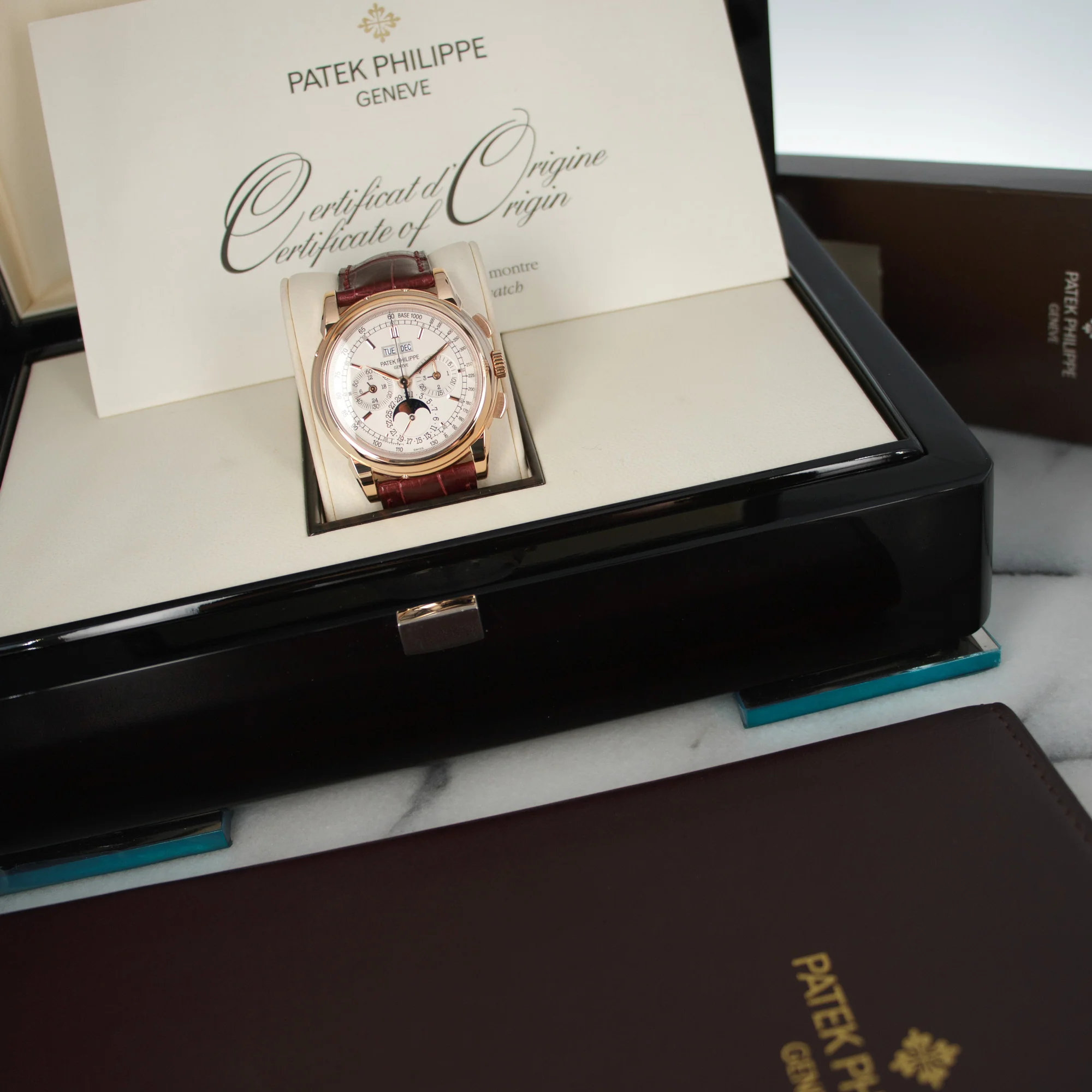 Patek Philippe Rose Gold Perpetual Calendar Chronograph Watch Ref. 5970 - Image 6
