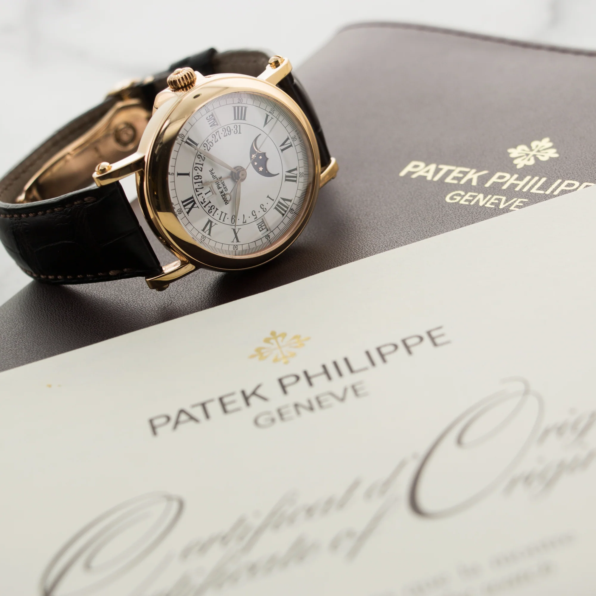 Patek Philippe Rose Gold Perpetual Calendar Retrograde Watch Ref. 5059 - Image 6