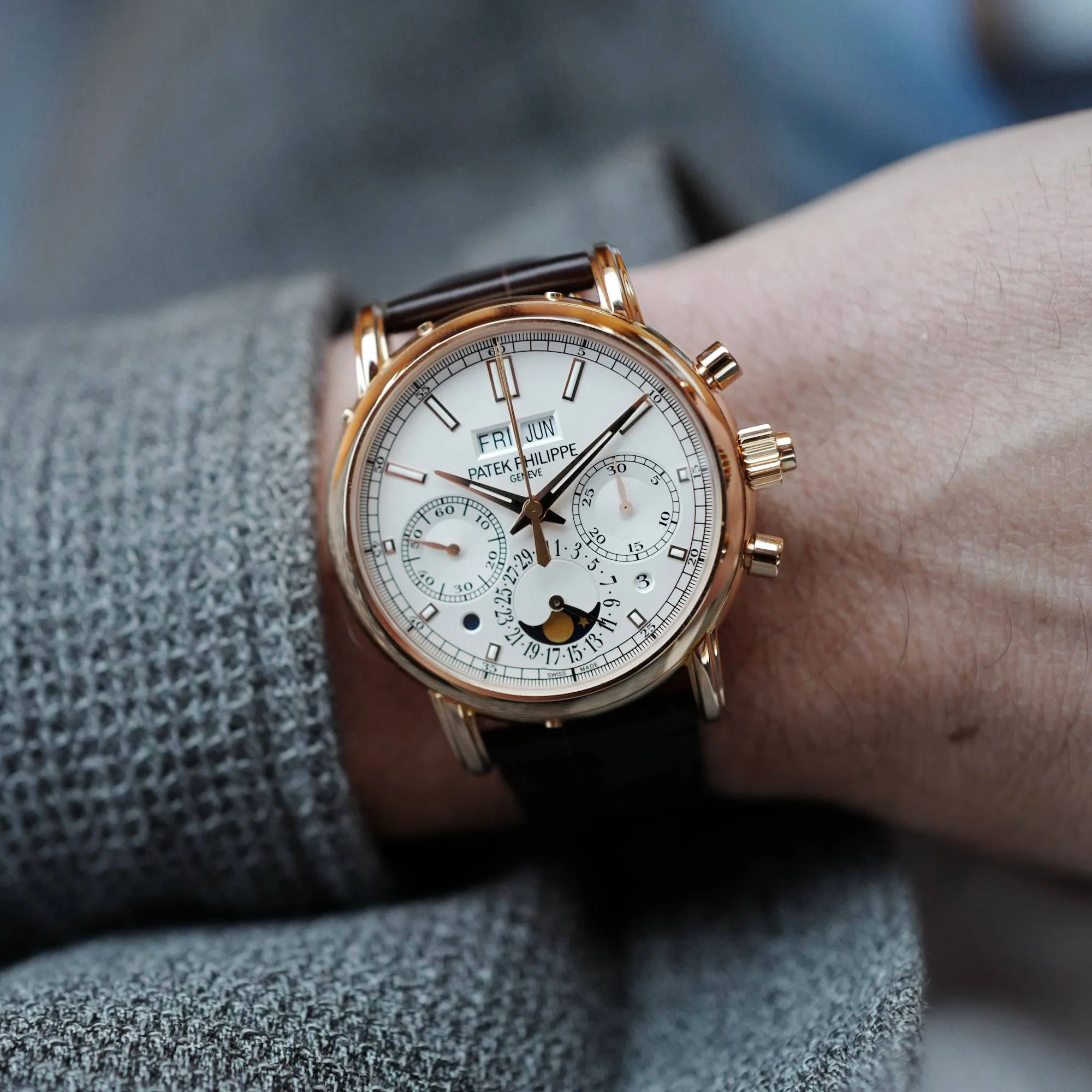 Patek Philippe Rose Gold Perpetual Calendar Split Seconds Chronograph Watch Ref. 5204 - Image 2