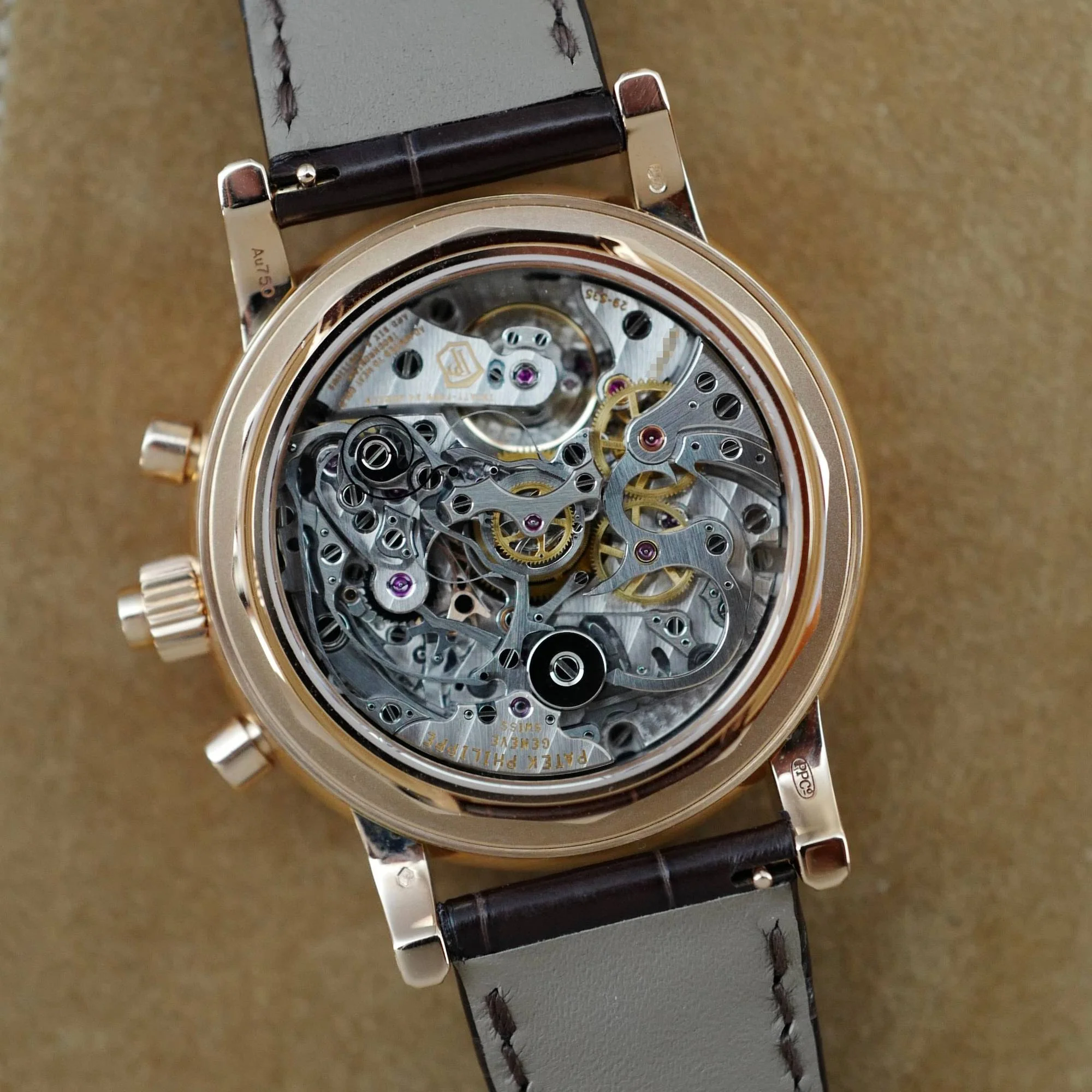 Patek Philippe Rose Gold Perpetual Calendar Split Seconds Chronograph Watch Ref. 5204 - Image 6