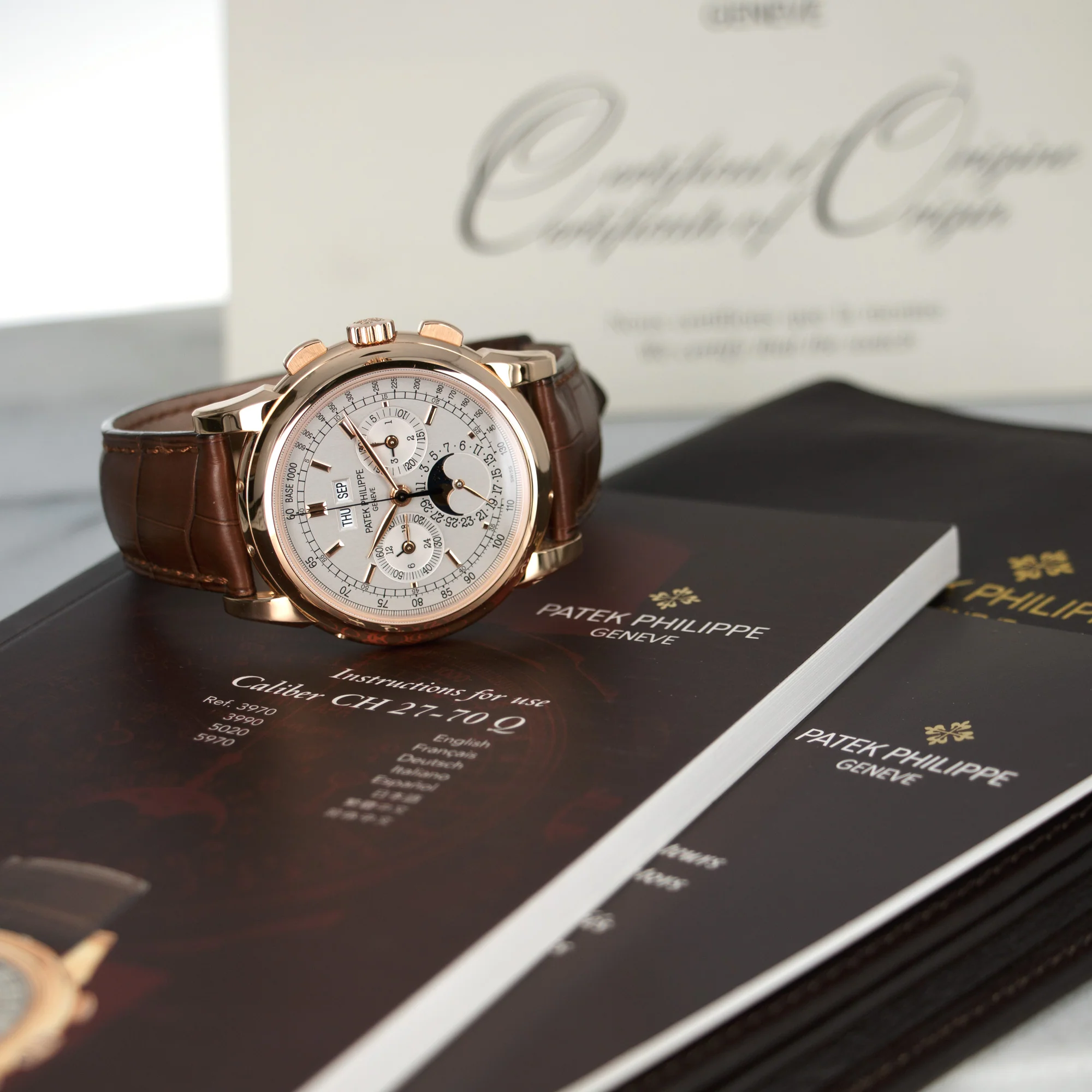 Patek Philippe Rose Gold Perpetual Calendar Watch Ref. 5970 - Image 8