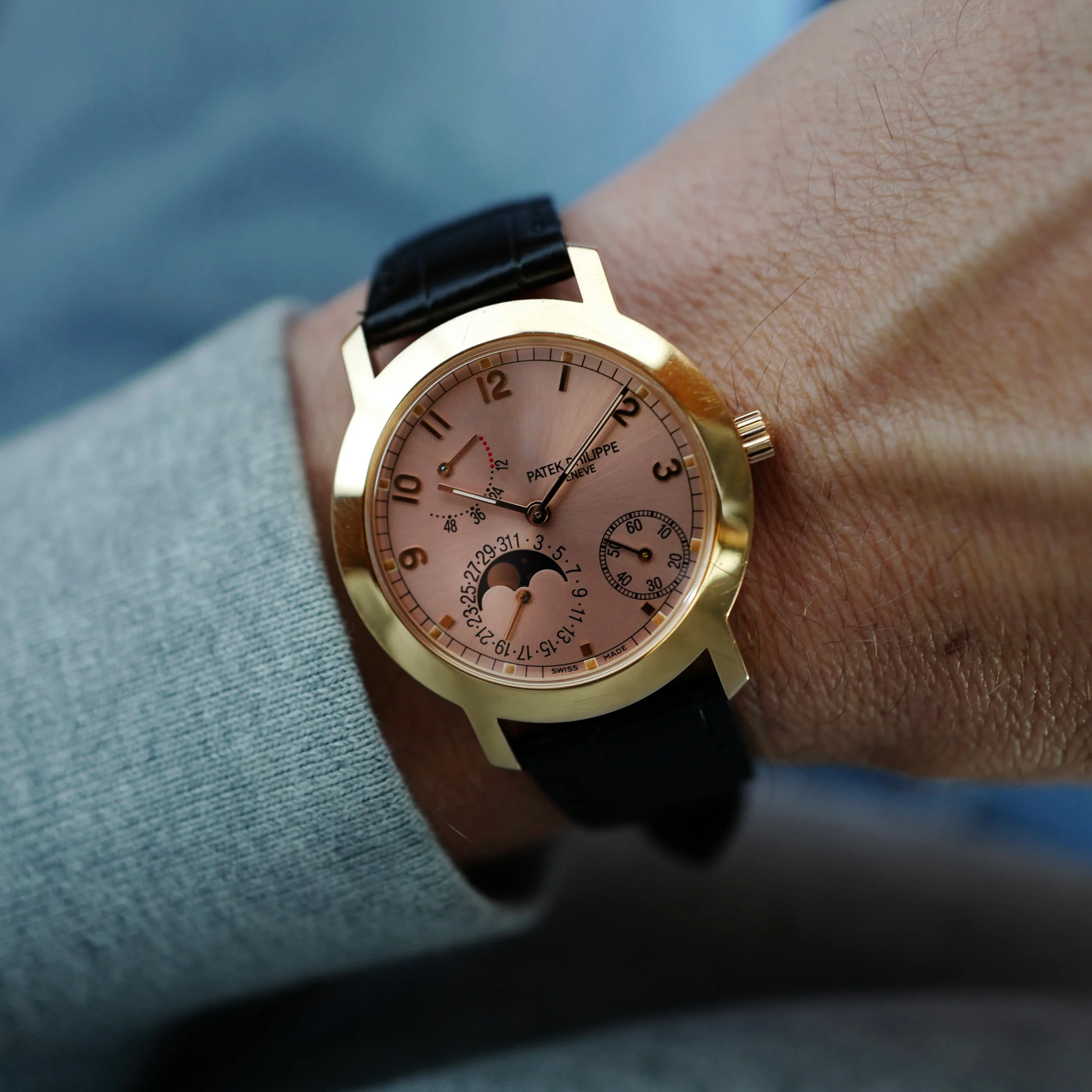 Patek Philippe Rose Gold Power Reserve Moon Phase Calendar Watch Ref. 5055 - Image 2