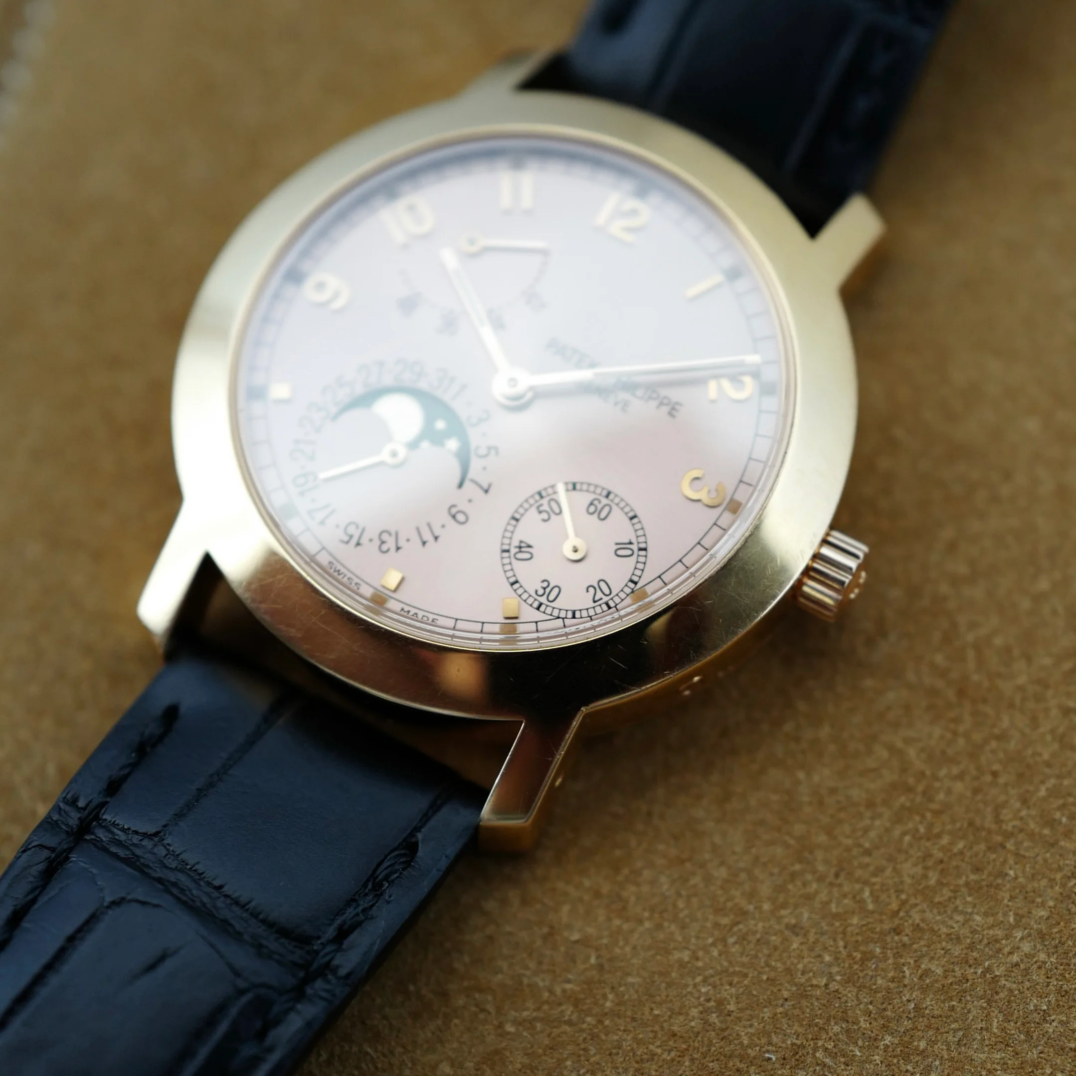 Patek Philippe Rose Gold Power Reserve Moon Phase Calendar Watch Ref. 5055 - Image 7