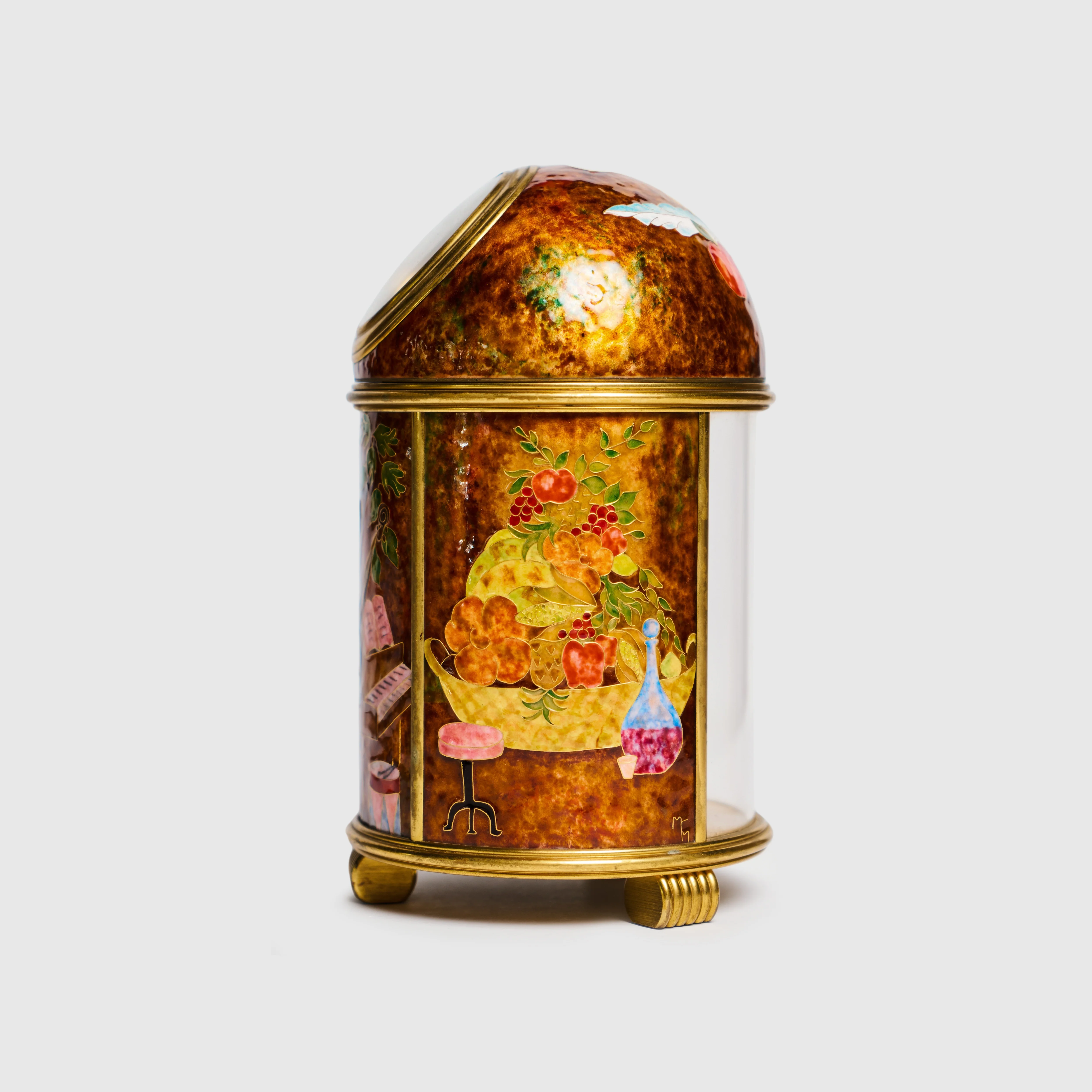 Patek Philippe Solar Power Musique Enamel Dome Cloisonne Table Clock, 1970s - Image 2