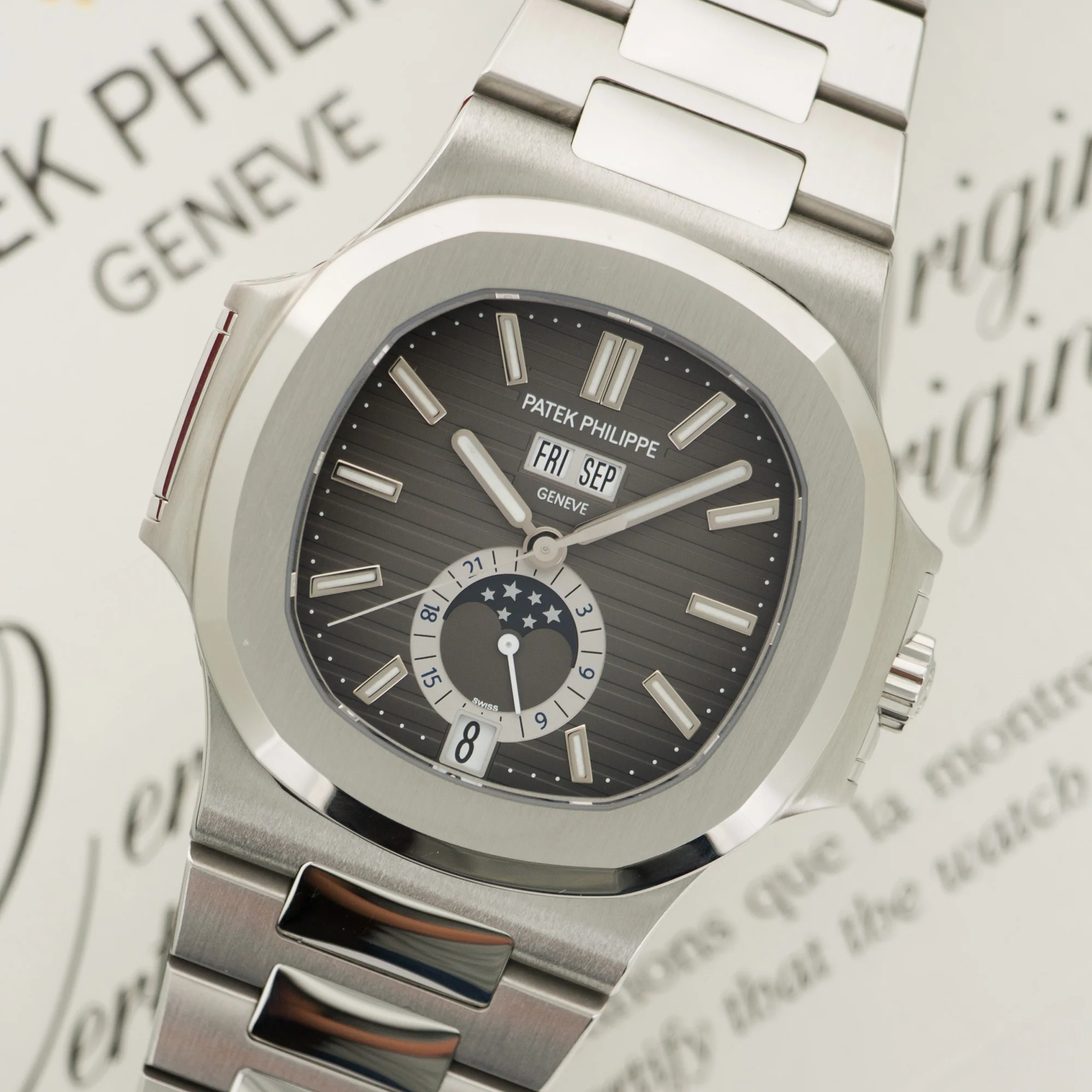 Patek Philippe Steel Nautilus Moonphase Watch Ref. 5726/1A - Image 2