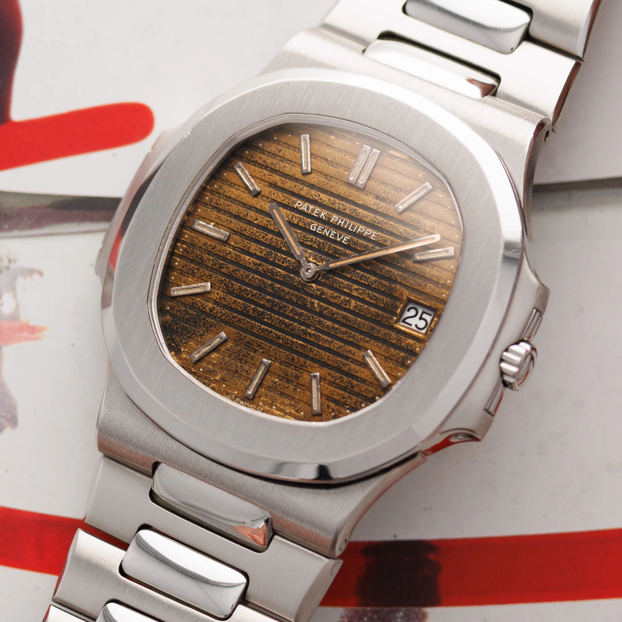 Patek Philippe Steel Nautilus Watch Ref. 3700 with Tropical Brown Dial - Image 2