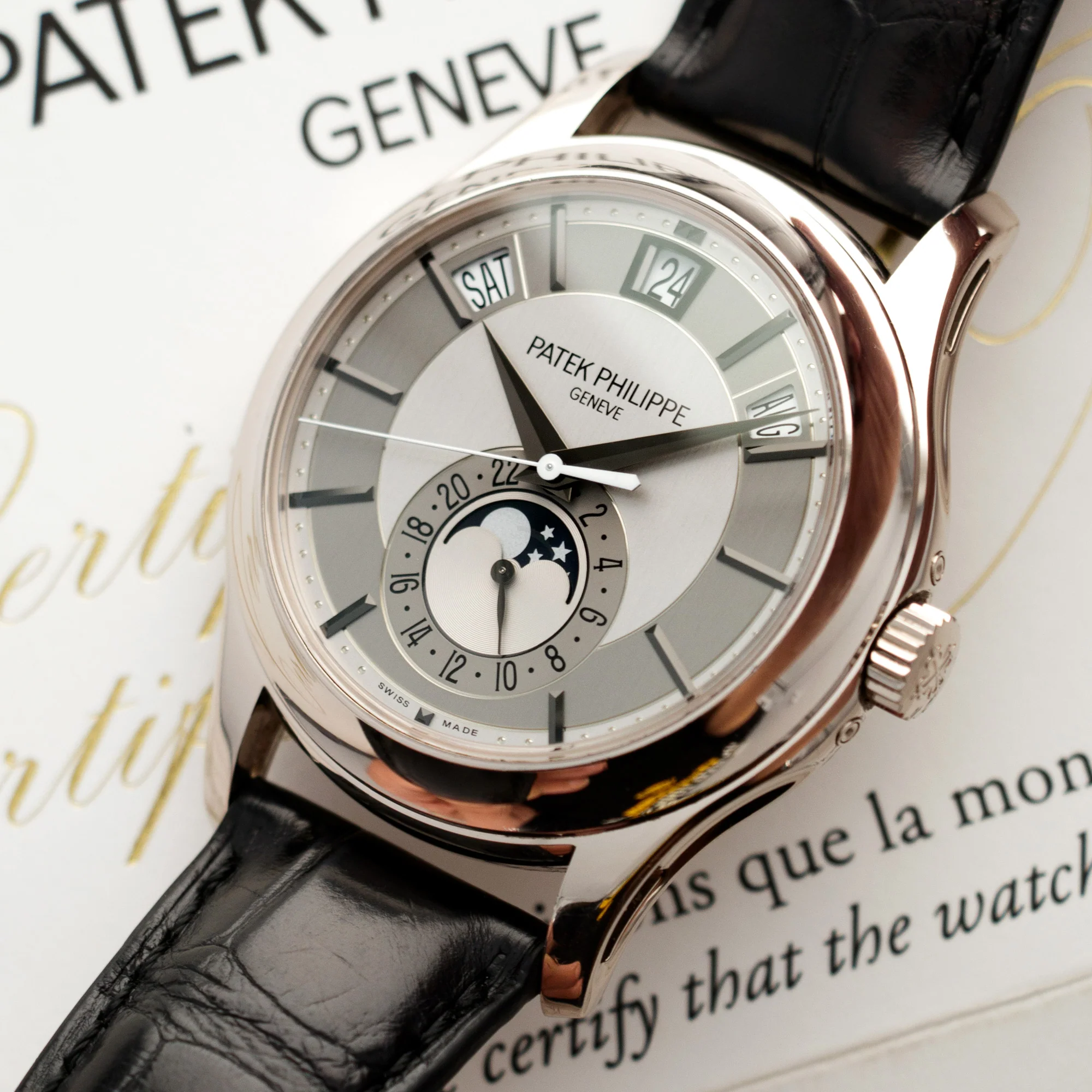 Patek Philippe White Gold Annual Calendar Watch Ref. 5205 - Image 2