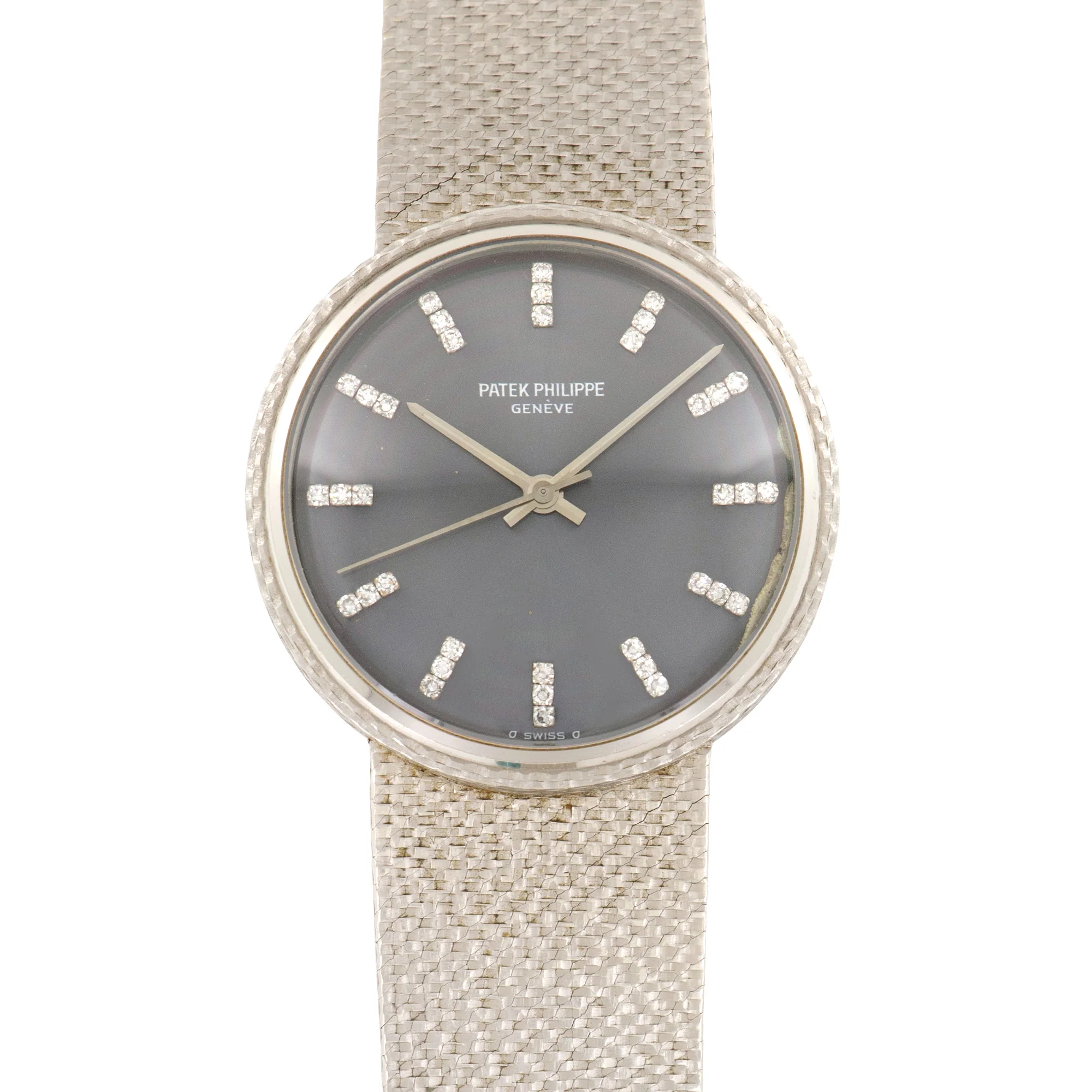 Patek Philippe White Gold Automatic Diamond Watch Ref. 3563