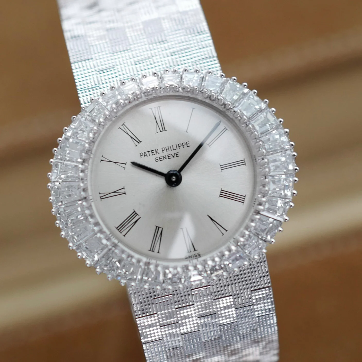 Patek Philippe White Gold Baguette Bezel Watch Ref. 3357/2 - Image 3